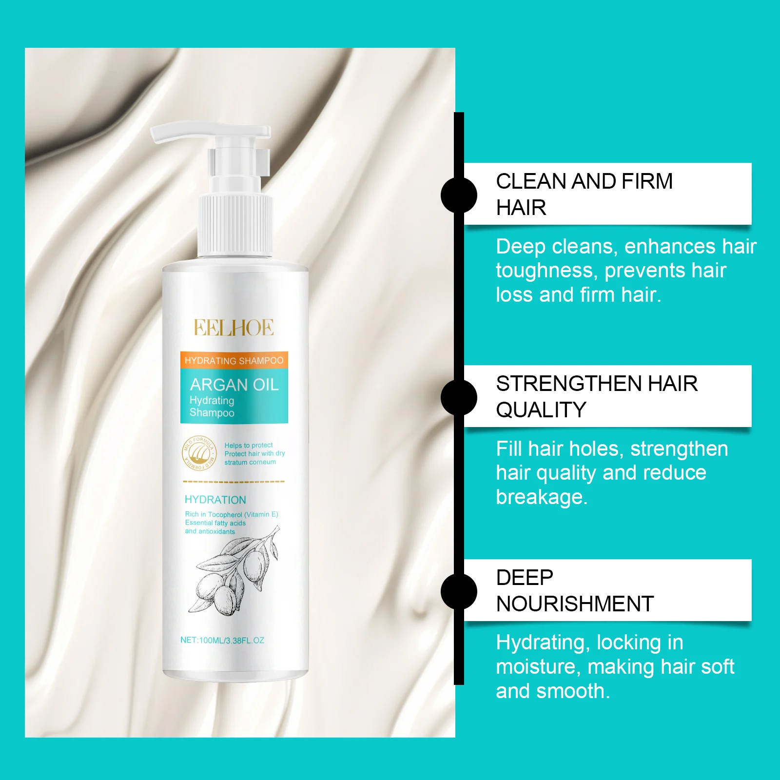 Argan Oil Hydrating Repair Shampoo for Dry Frizz Control Shine 100ml 5 argan oil hydrating repair shampoo 100ml cih vzkqhm9x desc 5 1