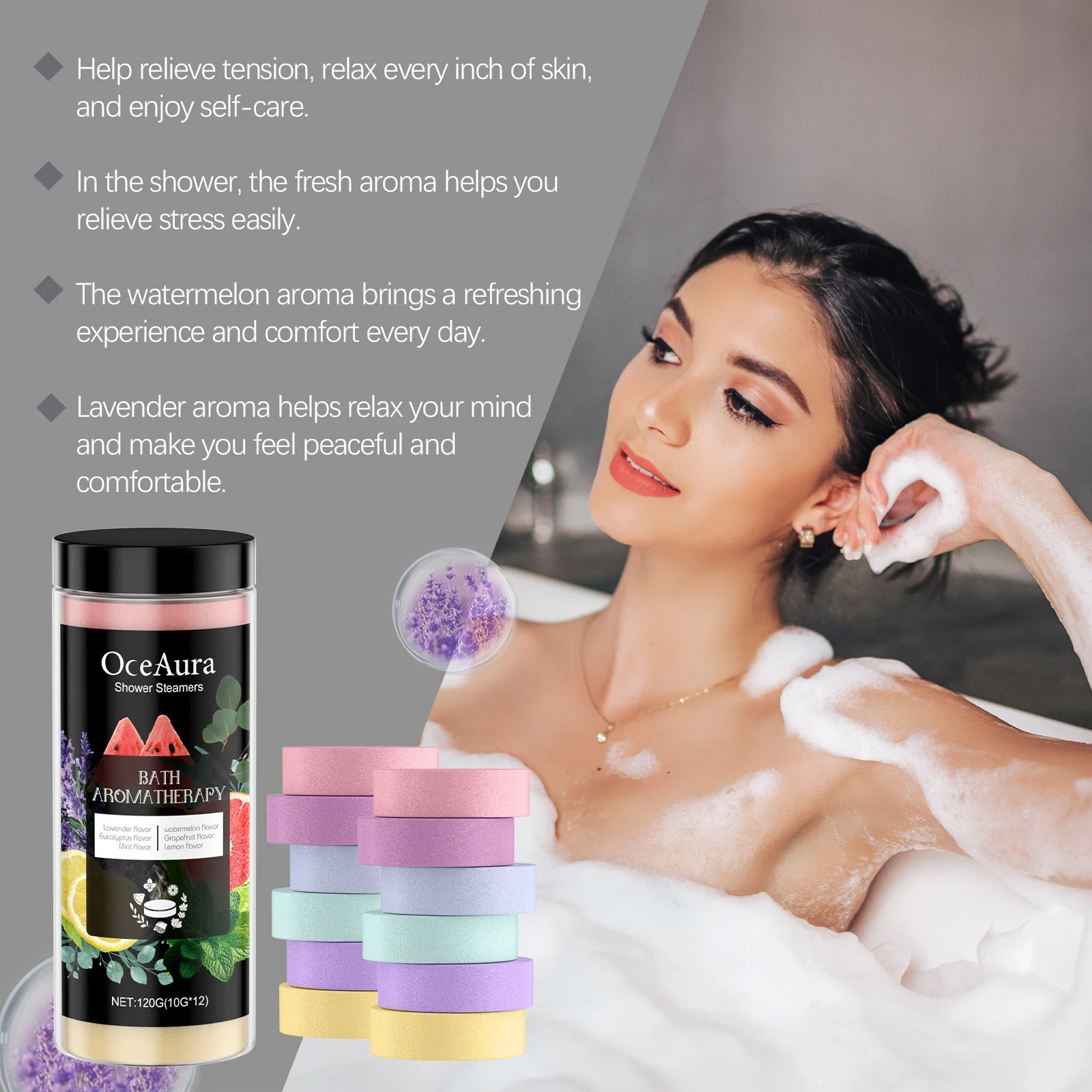 Aromatherapy Shower Steamers Scented Bath Tablets for Stress Relief and Relaxation 7 aromatherapy shower steamers scented bath tablets cih hqrjpaez desc 7