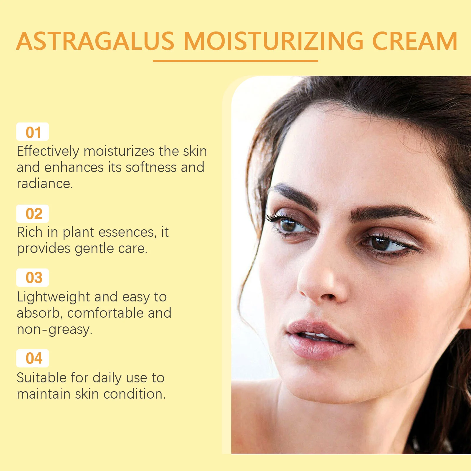 Astragalus Moisturizing Cream Hydrates, Brightens & Tightens Skin 50g 5 astragalus moisturizing cream 50g cih rsk48fg3 desc 5