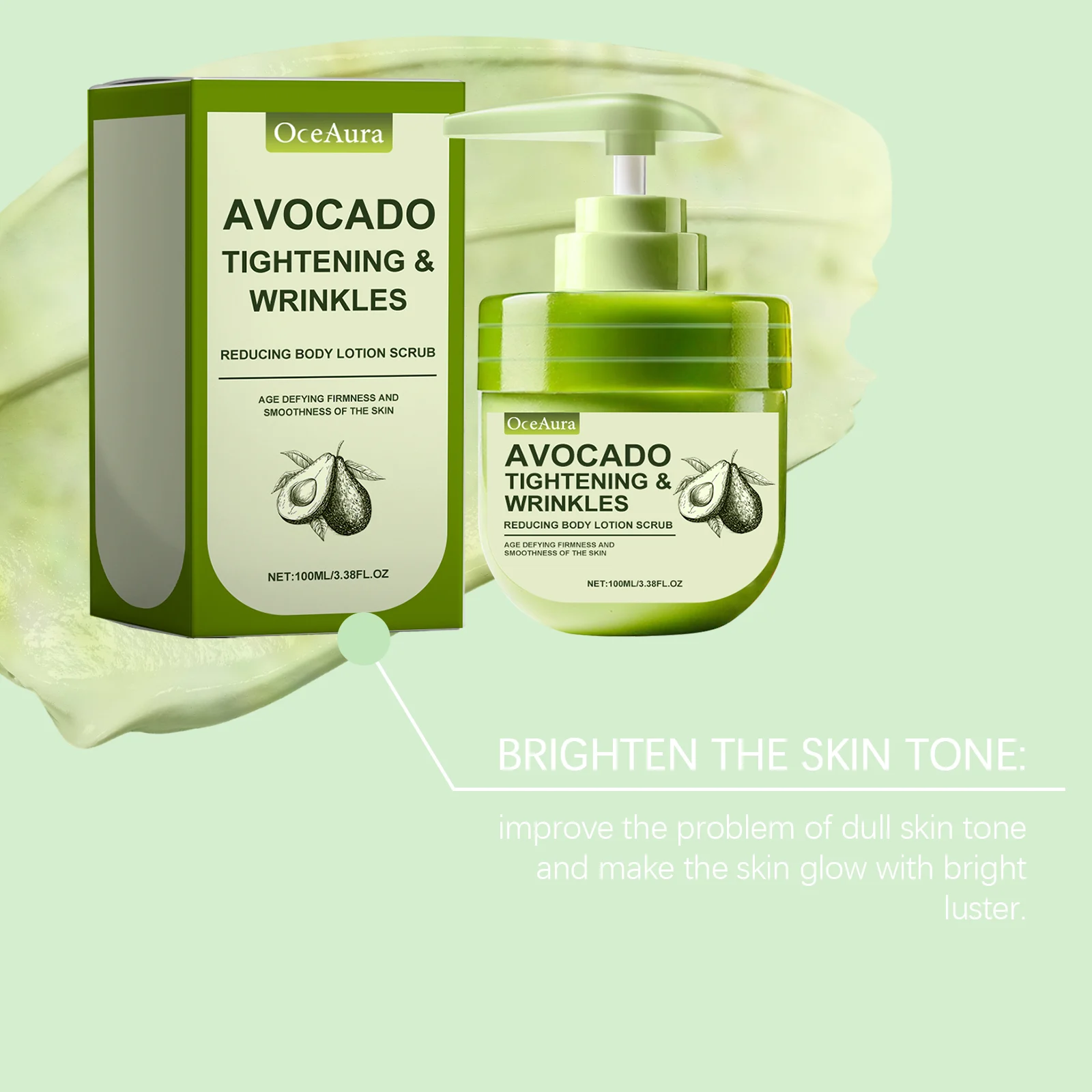 Avocado Body Lotion Scrub Moisturizing & Firming Smooth Skin Exfoliating Cream 100ml 7 avocado body lotion scrub exfoliating moisturizing firming 100ml cih 3mf2mp79 desc 7