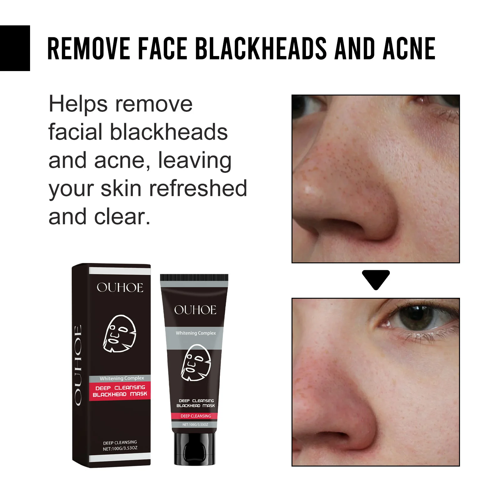 Bamboo Charcoal Deep Cleansing Mask 100g Pore Minimizing Blackhead Remover Mud Mask 8 bamboo charcoal deep cleansing mask 100g cih 598kacxf desc 8