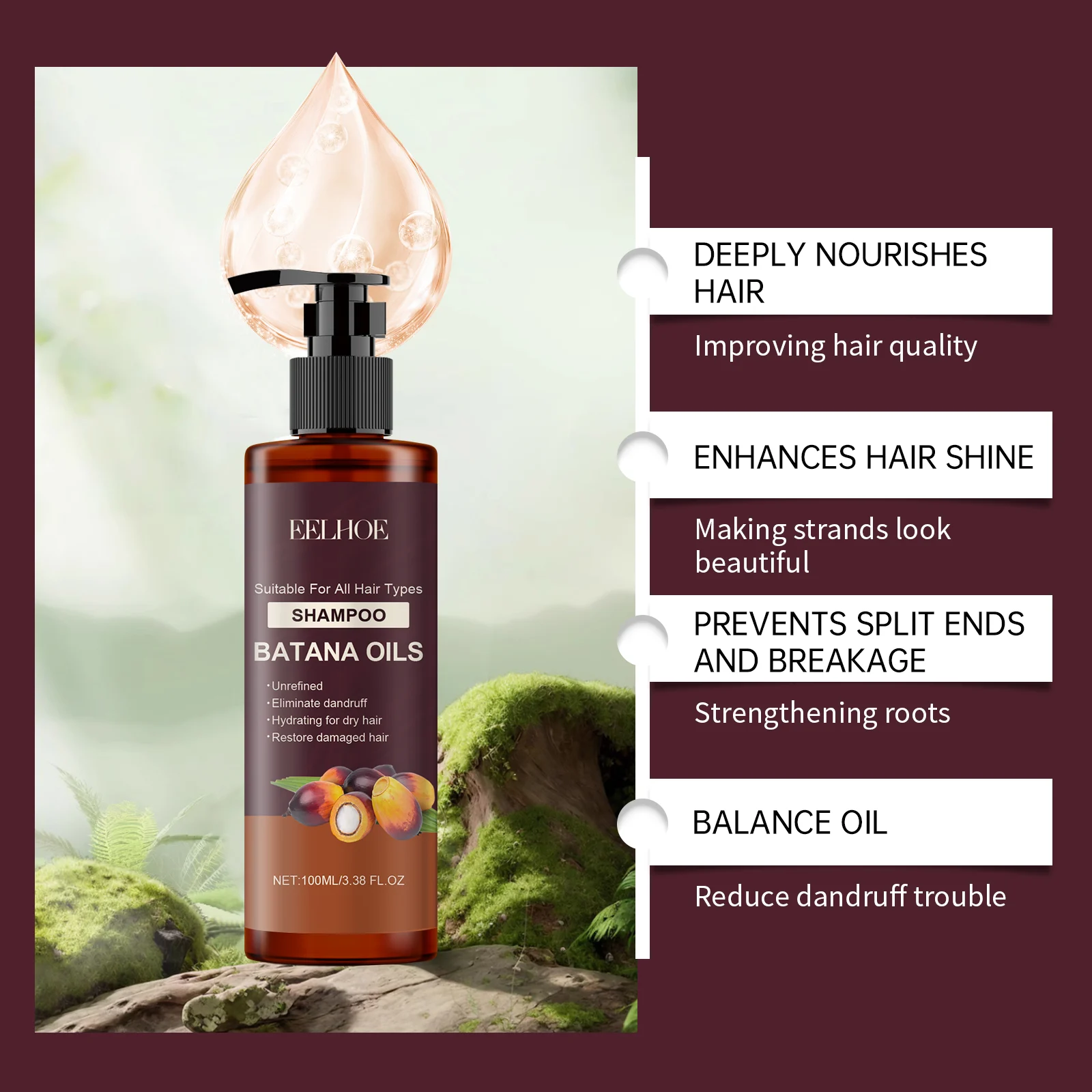 Batana Oil Shampoo Deeply Moisturizing & Repairing for Dry Damaged Hair 100ml 5 batana oil shampoo moisturizing repairing dry hair 100ml cih erwppg42 desc 5