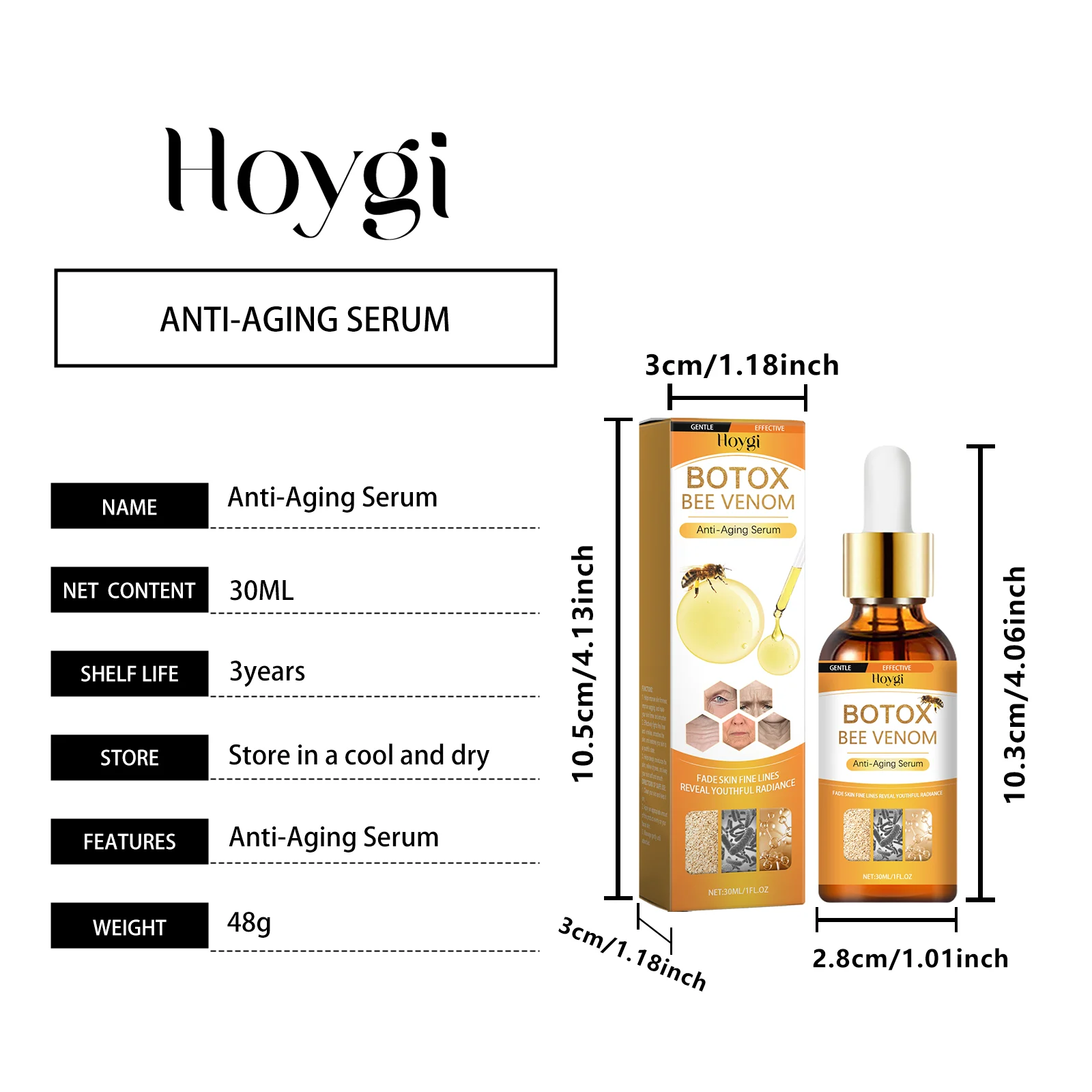 Hoygi Bee Venom Anti-Aging Serum for Reducing Fine Lines and Moisturizing Skin 1 bee venom anti aging serum cih ztsvy5ez desc 1