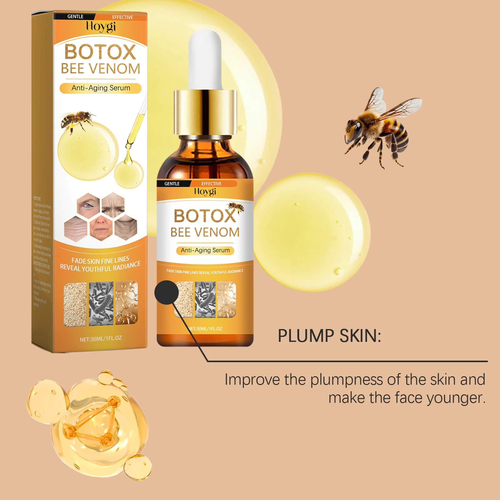 Hoygi Bee Venom Anti-Aging Serum for Reducing Fine Lines and Moisturizing Skin 6 bee venom anti aging serum cih ztsvy5ez desc 6