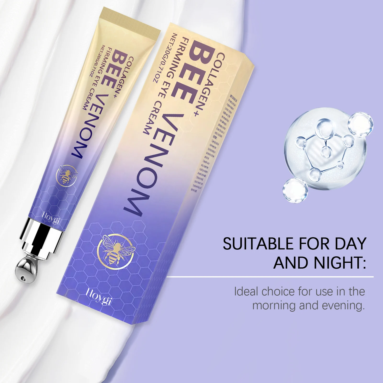 Bee Venom Eye Cream 20g Firming & Moisturizing with Built-in Massager for Fine Lines & Dark Circles 9 bee venom eye cream 20g firming moisturizing massager cih 2a2eky6t desc 9 1