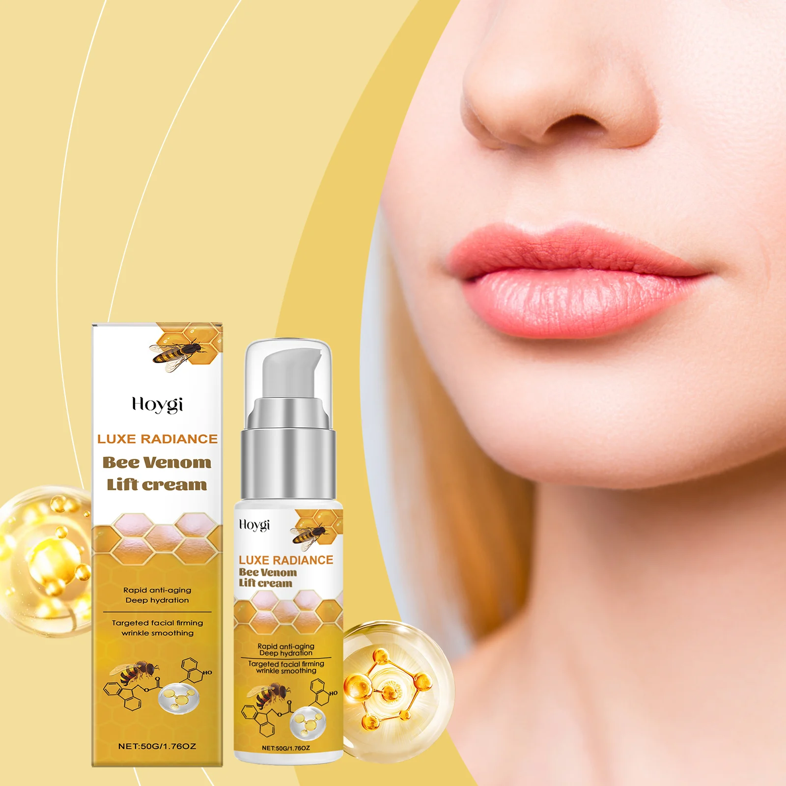 Bee Venom Face Firming Cream 50g for Anti-Aging, Deep Hydration & Skin Tightening 2 bee venom face firming cream 50g cih x77fm4gt desc 2