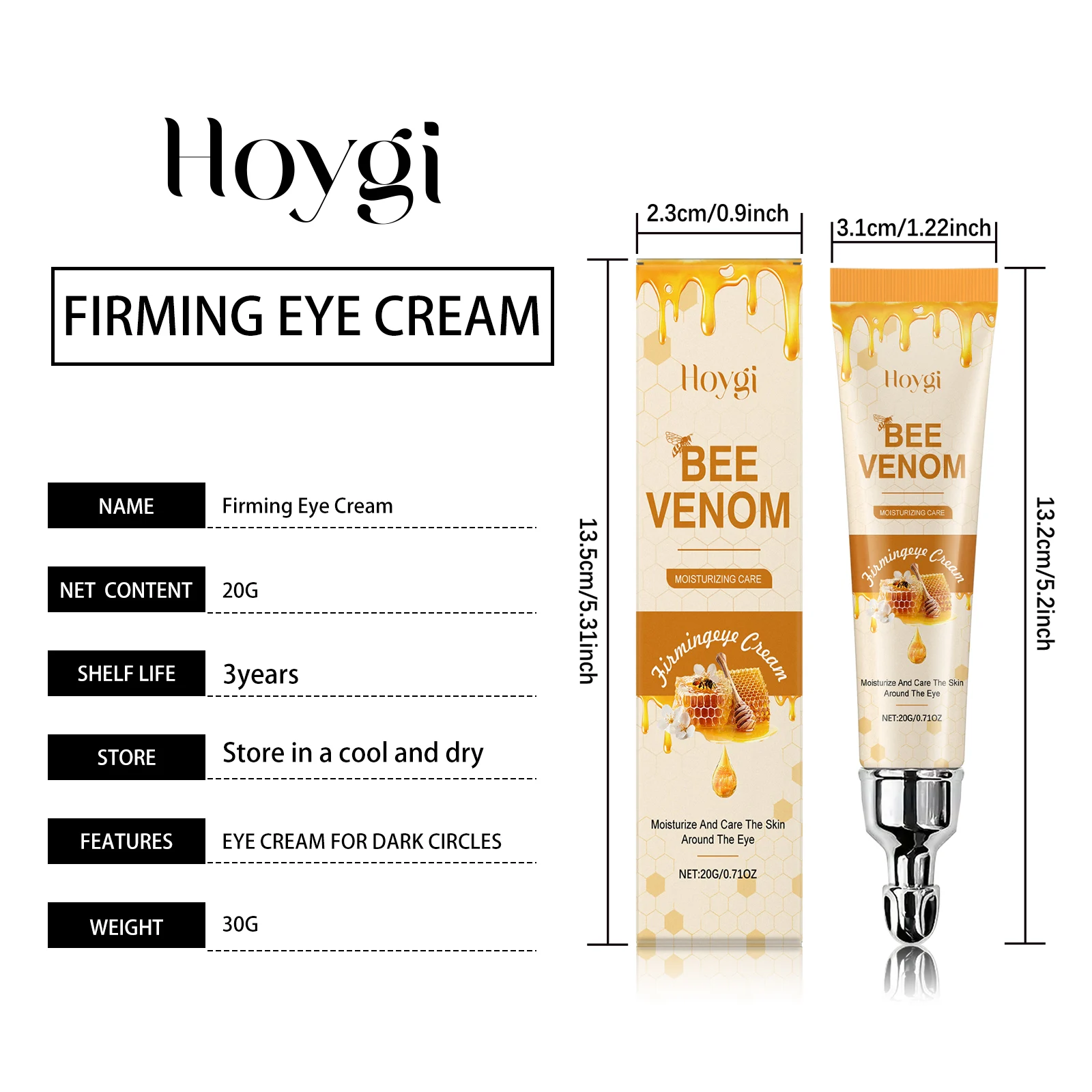 Bee Venom Firming Eye Cream Moisturizes Skin and Reduces Wrinkles 20g 1 bee venom firming eye cream 20g cih b8qtn4ec desc 1