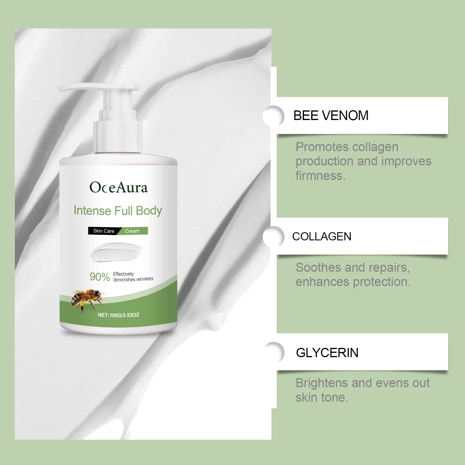 Bee Venom Firming Moisturizer Cream 100g Nourishes Skin & Reduces Wrinkles 8 bee venom firming moisturizer cream 100g cih hrp2vdf9 desc 8