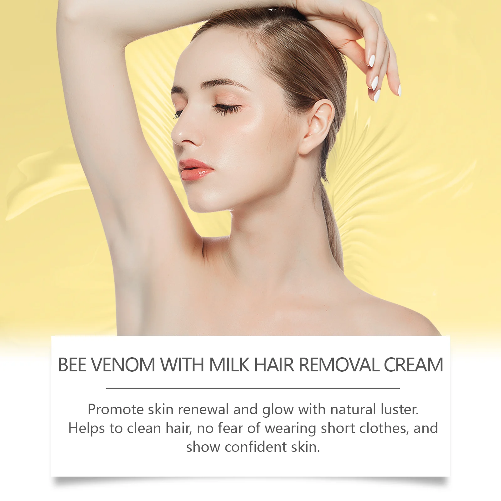 OceAura Bee Venom Milk Moisturizing Hair Removal Cream for Face & Body 6 bee venom milk hair removal cream cih e3hnajwd desc 6