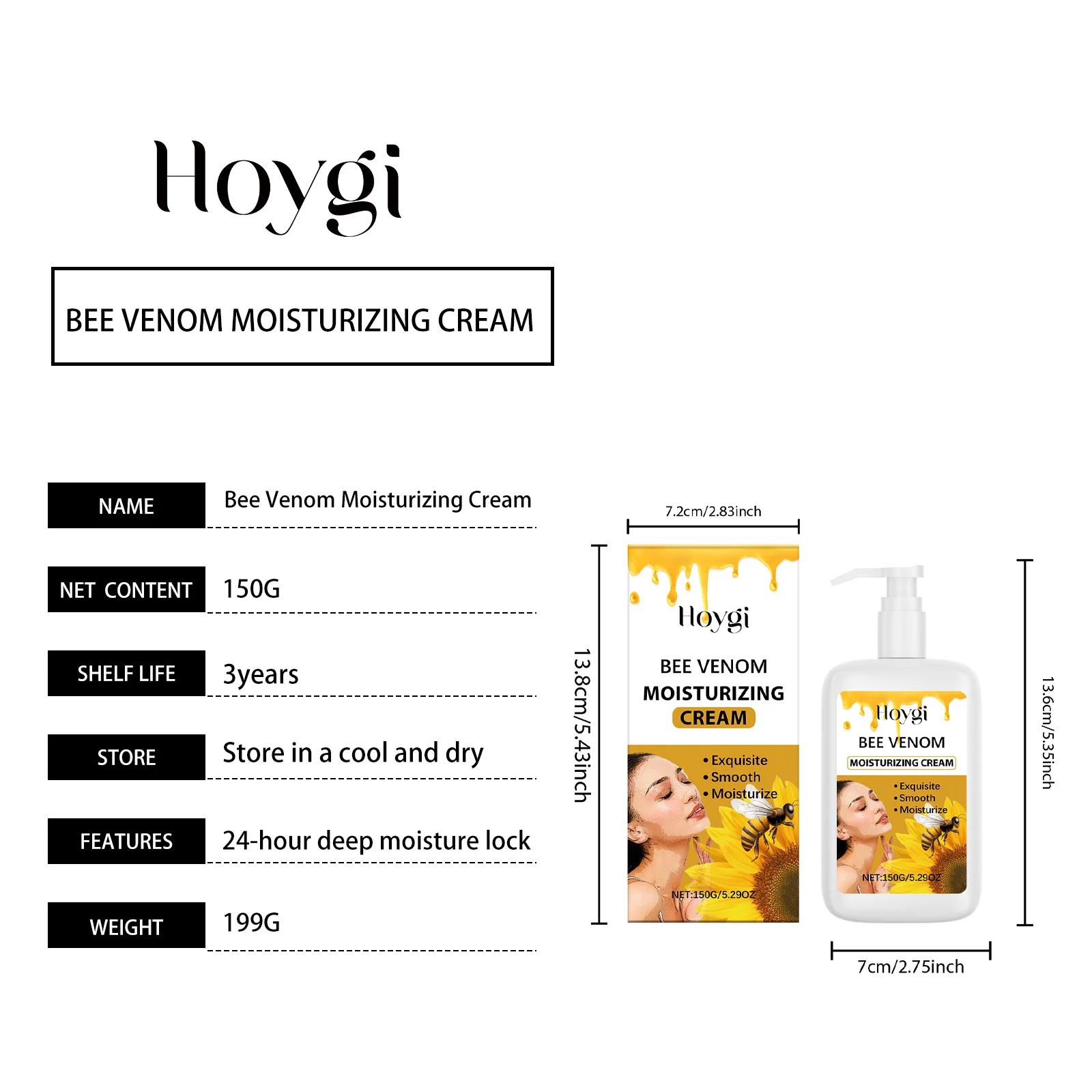 Hoygi Bee Venom Moisturizing Body Cream for Deep Hydration Soft Skin 1 bee venom moisturizing body cream cih 9wzcngfr desc 1