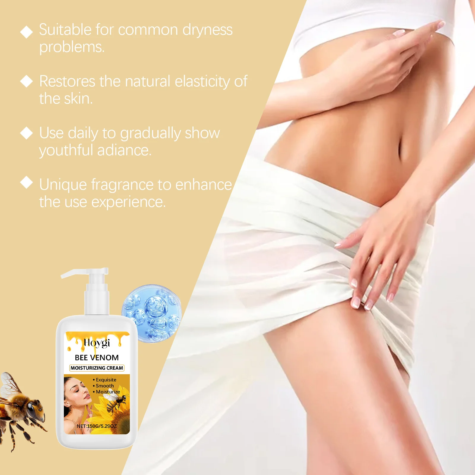 Hoygi Bee Venom Moisturizing Body Cream for Deep Hydration Soft Skin 6 bee venom moisturizing body cream cih 9wzcngfr desc 6