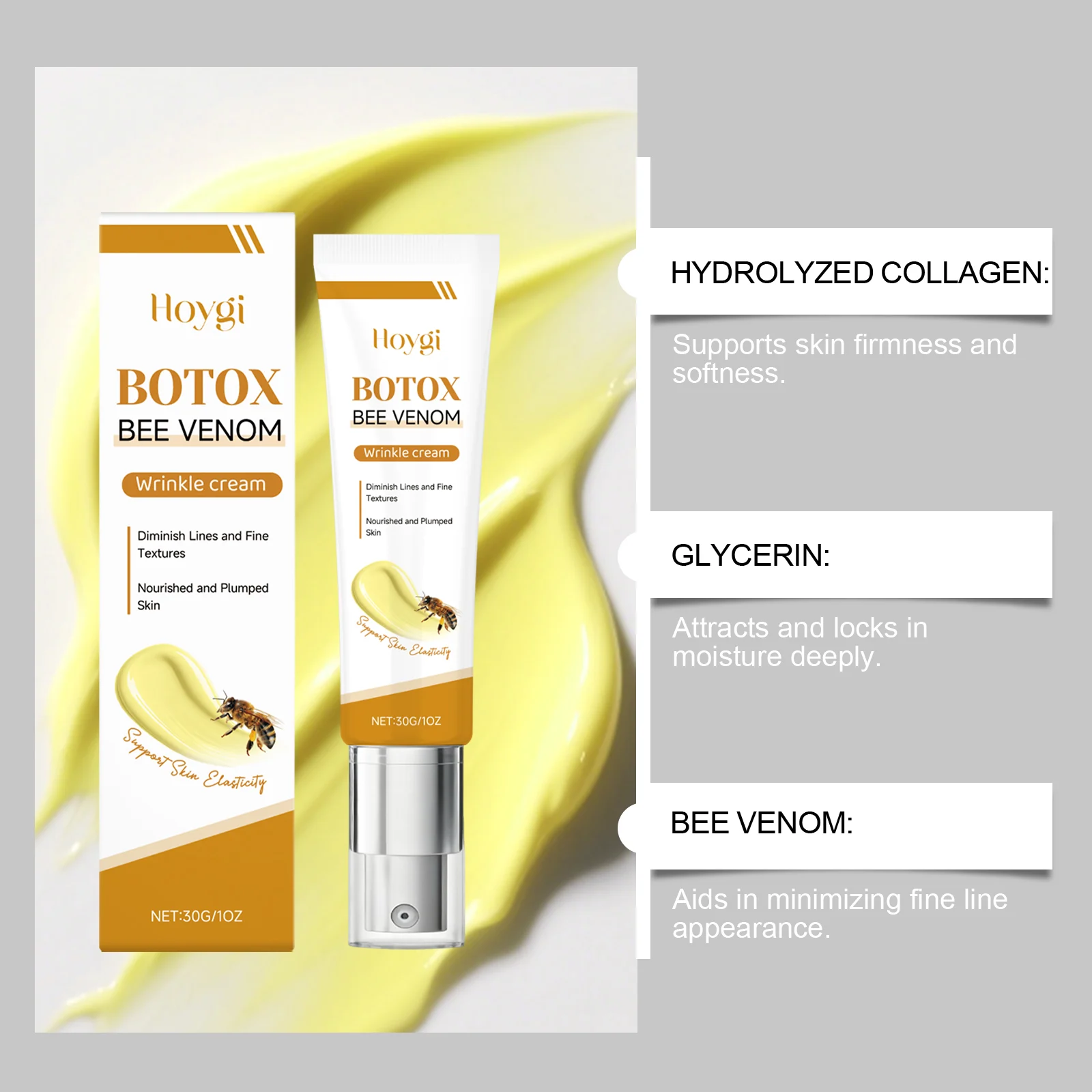 Bee Venom Moisturizing Cream 30g Deep Nourishment for Dry Skin Smooth & Non-Sticky 5 bee venom moisturizing cream 30g der fmnq2vr9 desc 5