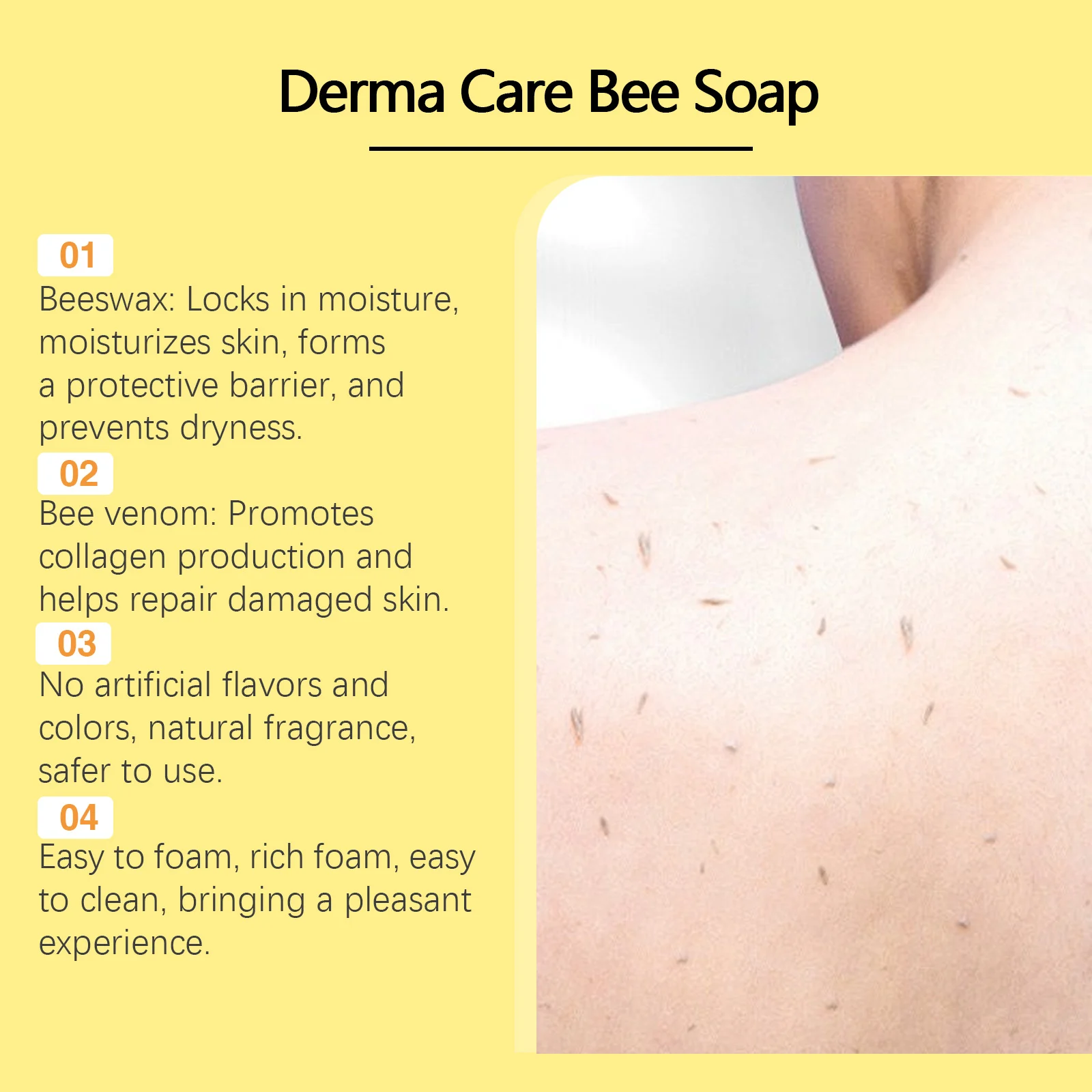 Bee Venom Skin Care Soap Deep Cleansing Moisturizing Body Bar for Skin Repair 100g 5 bee venom skin care soap deep cleansing moisturizing body bar 100g cih aebz74p8 desc 5