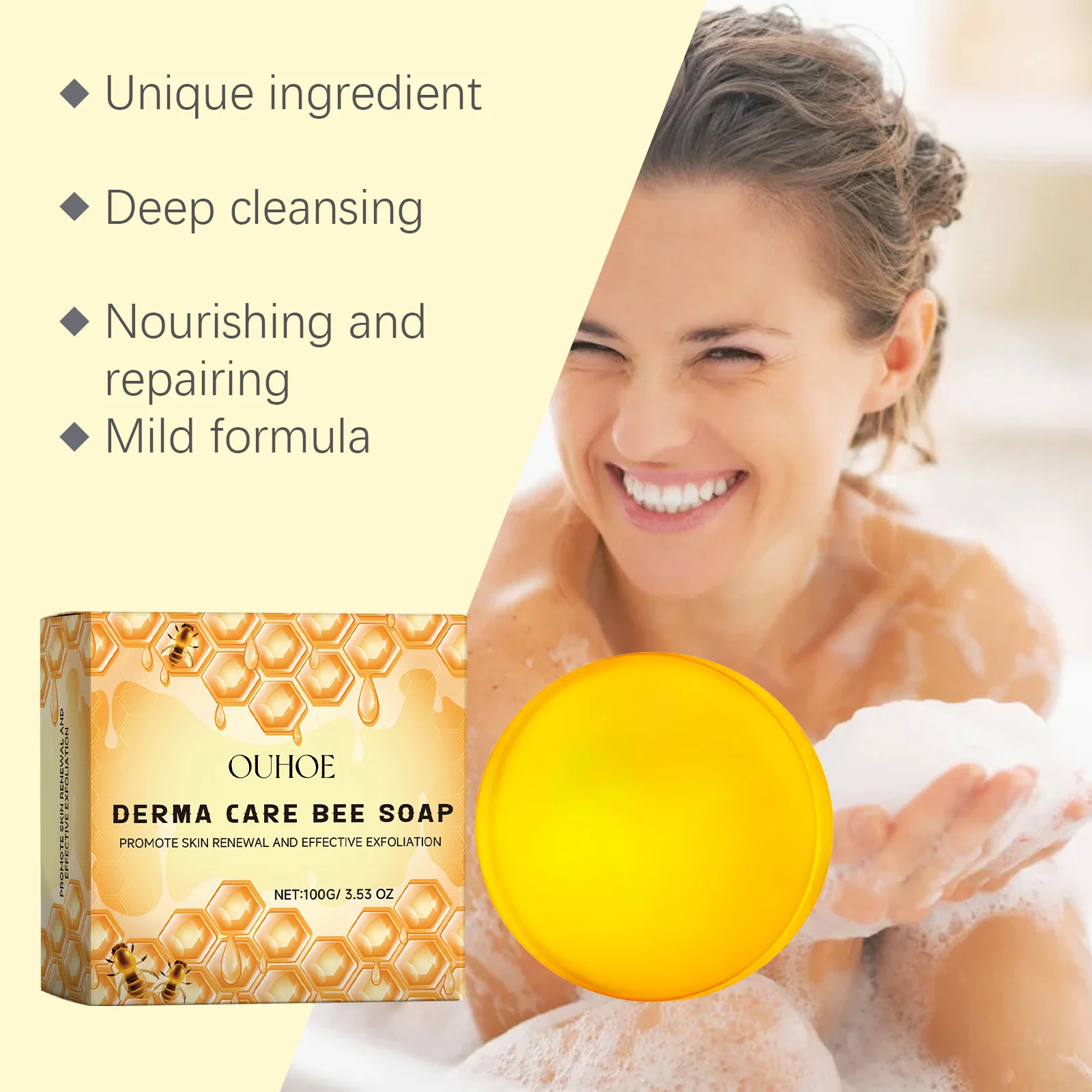 Bee Venom Skin Care Soap Deep Cleansing Moisturizing Body Bar for Skin Repair 100g 6 bee venom skin care soap deep cleansing moisturizing body bar 100g cih aebz74p8 desc 6