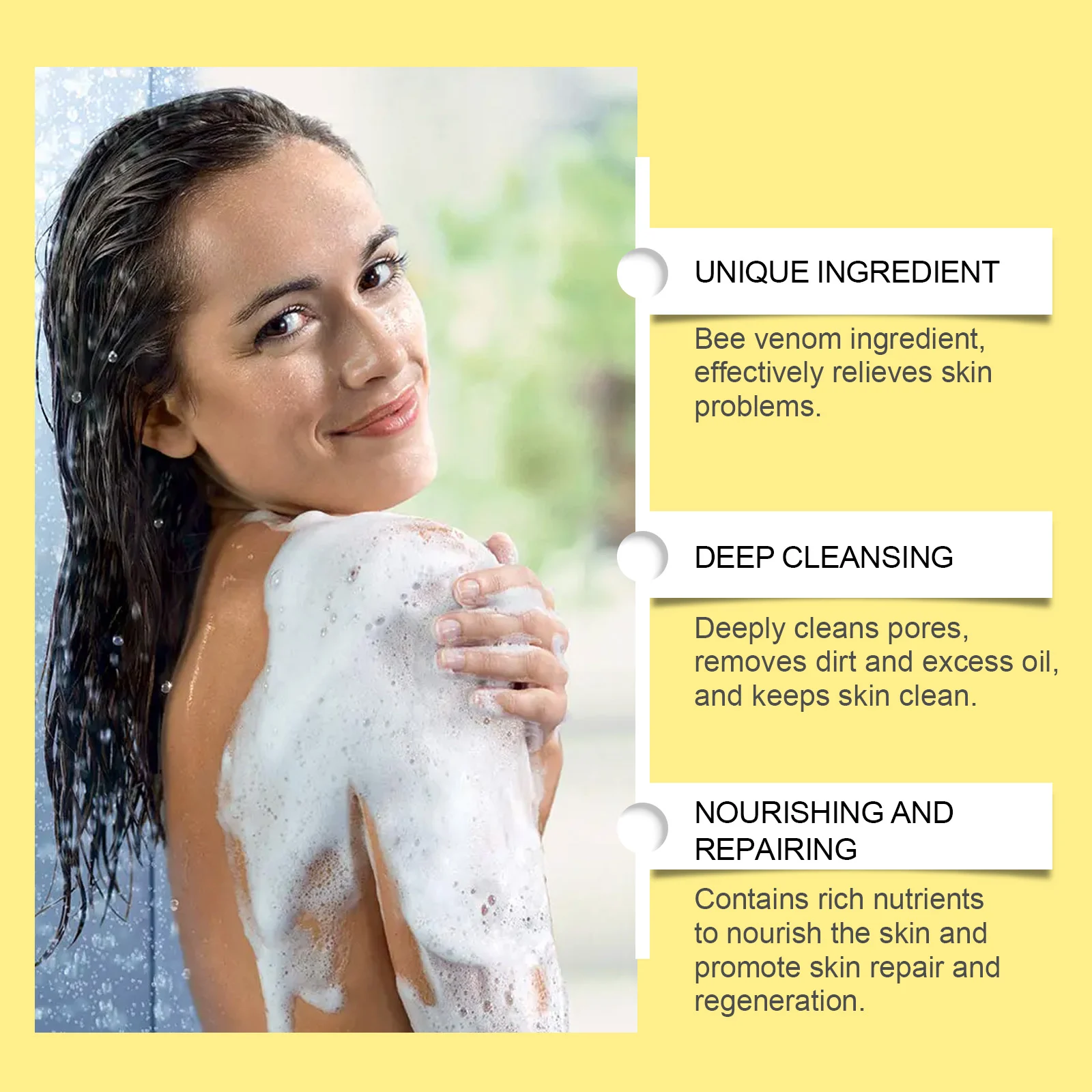 Bee Venom Skin Care Soap Deep Cleansing Moisturizing Body Bar for Skin Repair 100g 7 bee venom skin care soap deep cleansing moisturizing body bar 100g cih aebz74p8 desc 7