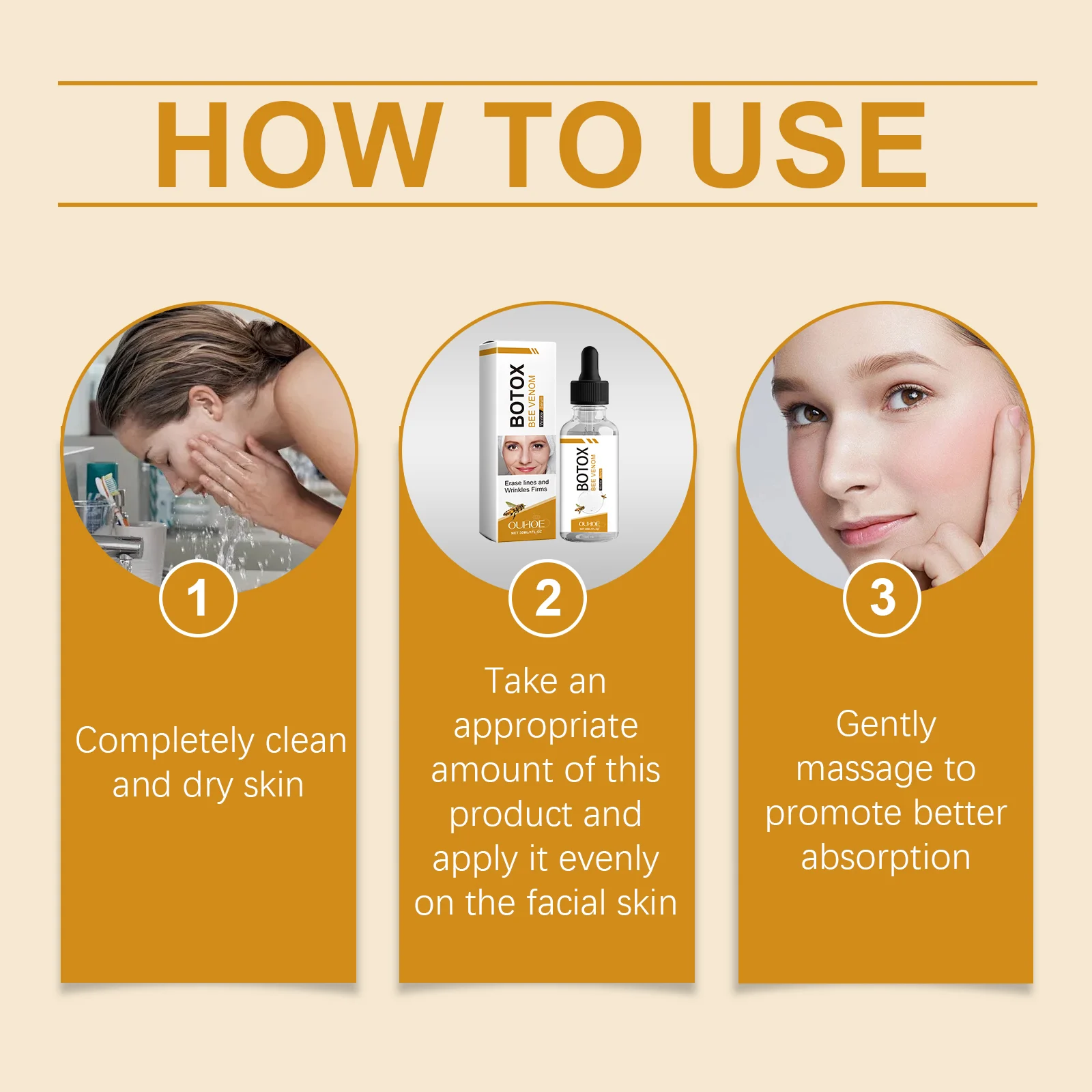 Bee Venom Wrinkle Serum 30ml Anti-Aging Facial Treatment with Hyaluronic Acid & Peptides for Firming and Deep Moisturizing 4 bee venom wrinkle serum 30ml cih c8yegppf desc 4