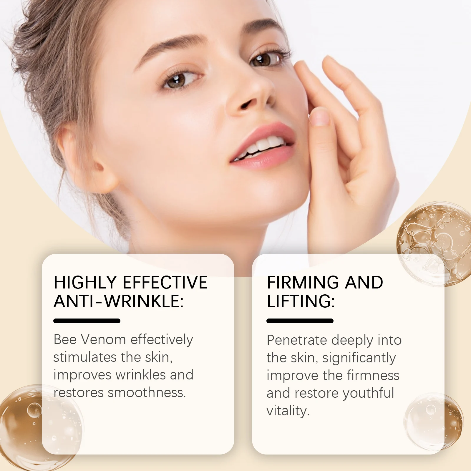 Bee Venom Wrinkle Serum 30ml Anti-Aging Facial Treatment with Hyaluronic Acid & Peptides for Firming and Deep Moisturizing 9 bee venom wrinkle serum 30ml cih c8yegppf desc 9