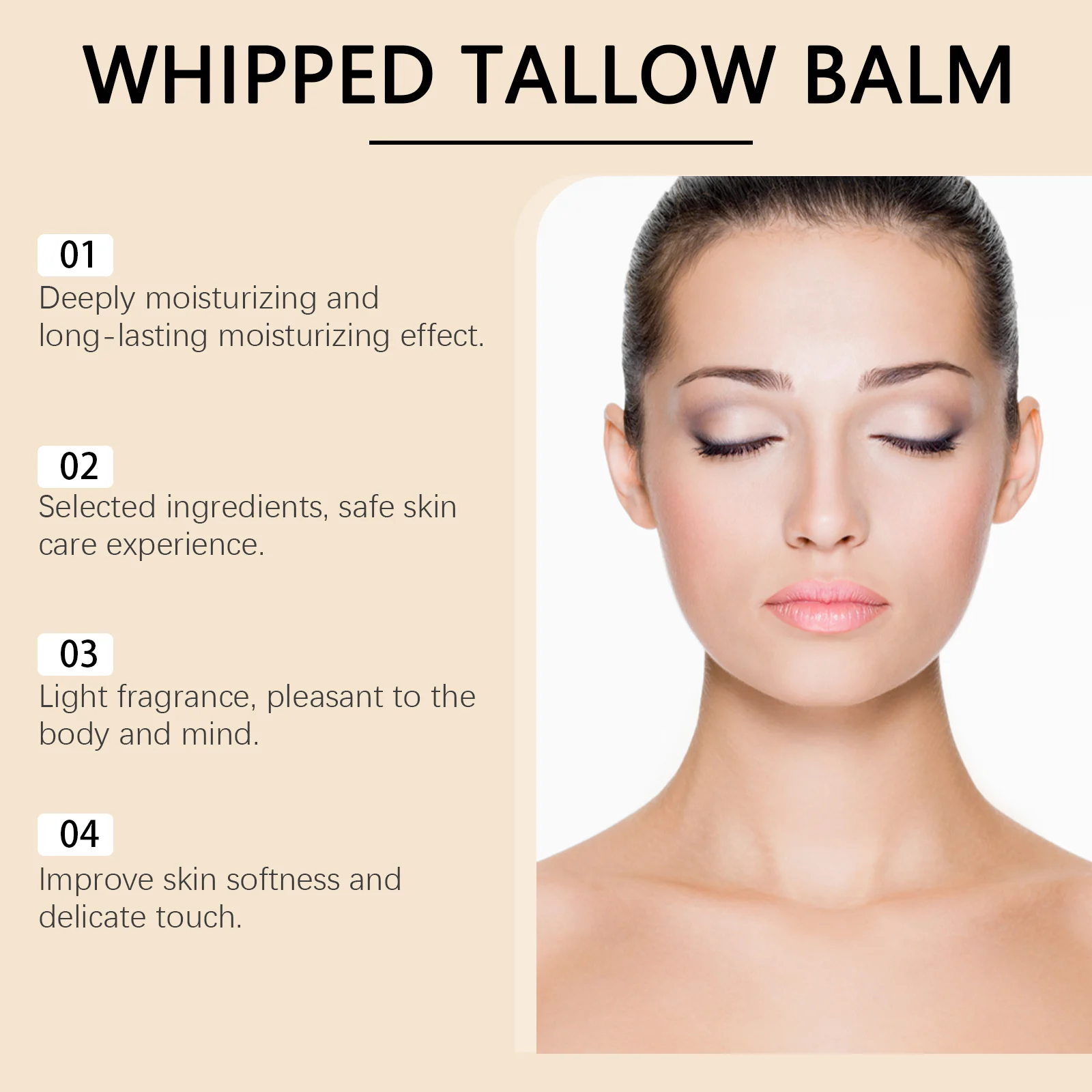 Beef Tallow Moisturizing Balm Deep Nourishment & Long-Lasting Hydration for All Skin Types 59g 10 beef tallow moisturizing balm 59g cih jdju24wu desc 10