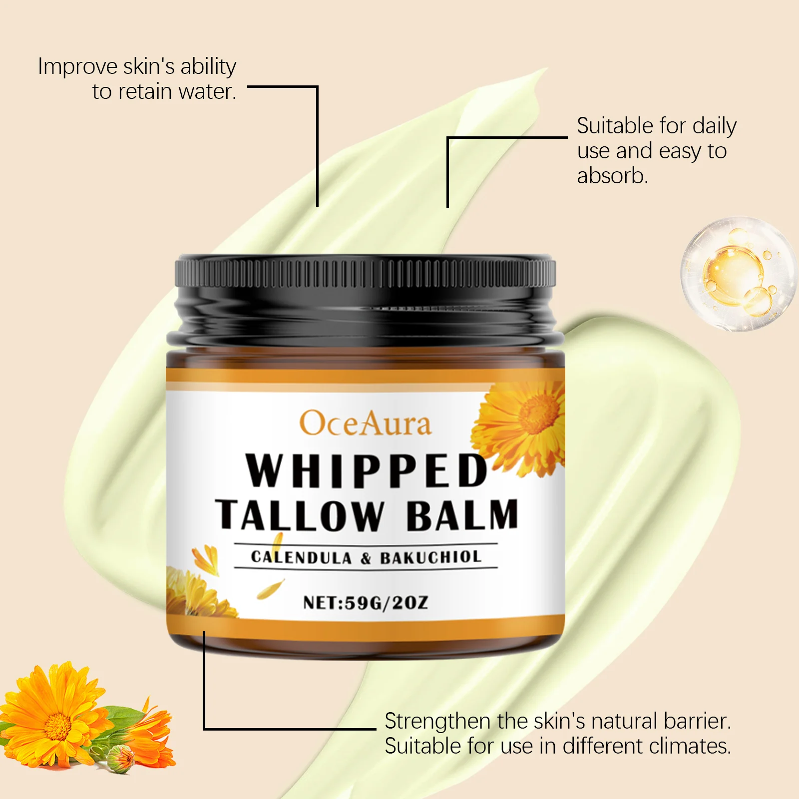 Beef Tallow Moisturizing Balm Deep Nourishment & Long-Lasting Hydration for All Skin Types 59g 7 beef tallow moisturizing balm 59g cih jdju24wu desc 7