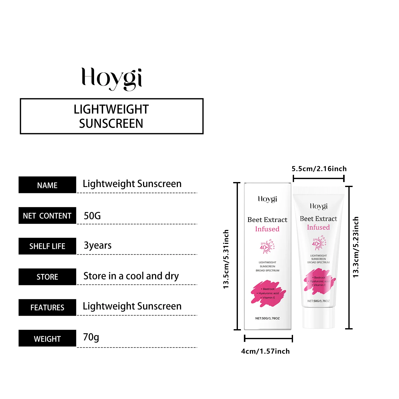 Beetroot Moisturizing Sunscreen SPF 40 Hydrating Lightweight Face and Body Cream 50g 1 beetroot moisturizing sunscreen spf40 hydrating lightweight cream 50g cih 2mv5jm7k desc 1