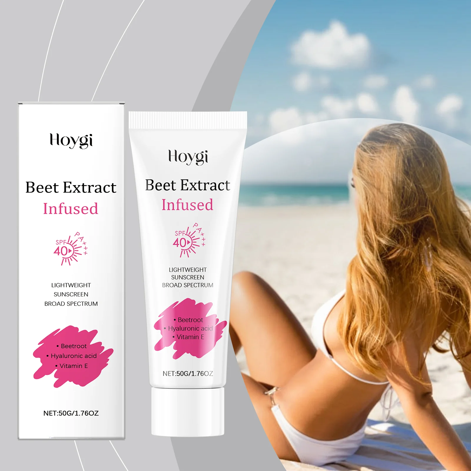 Beetroot Moisturizing Sunscreen SPF 40 Hydrating Lightweight Face and Body Cream 50g 2 beetroot moisturizing sunscreen spf40 hydrating lightweight cream 50g cih 2mv5jm7k desc 2
