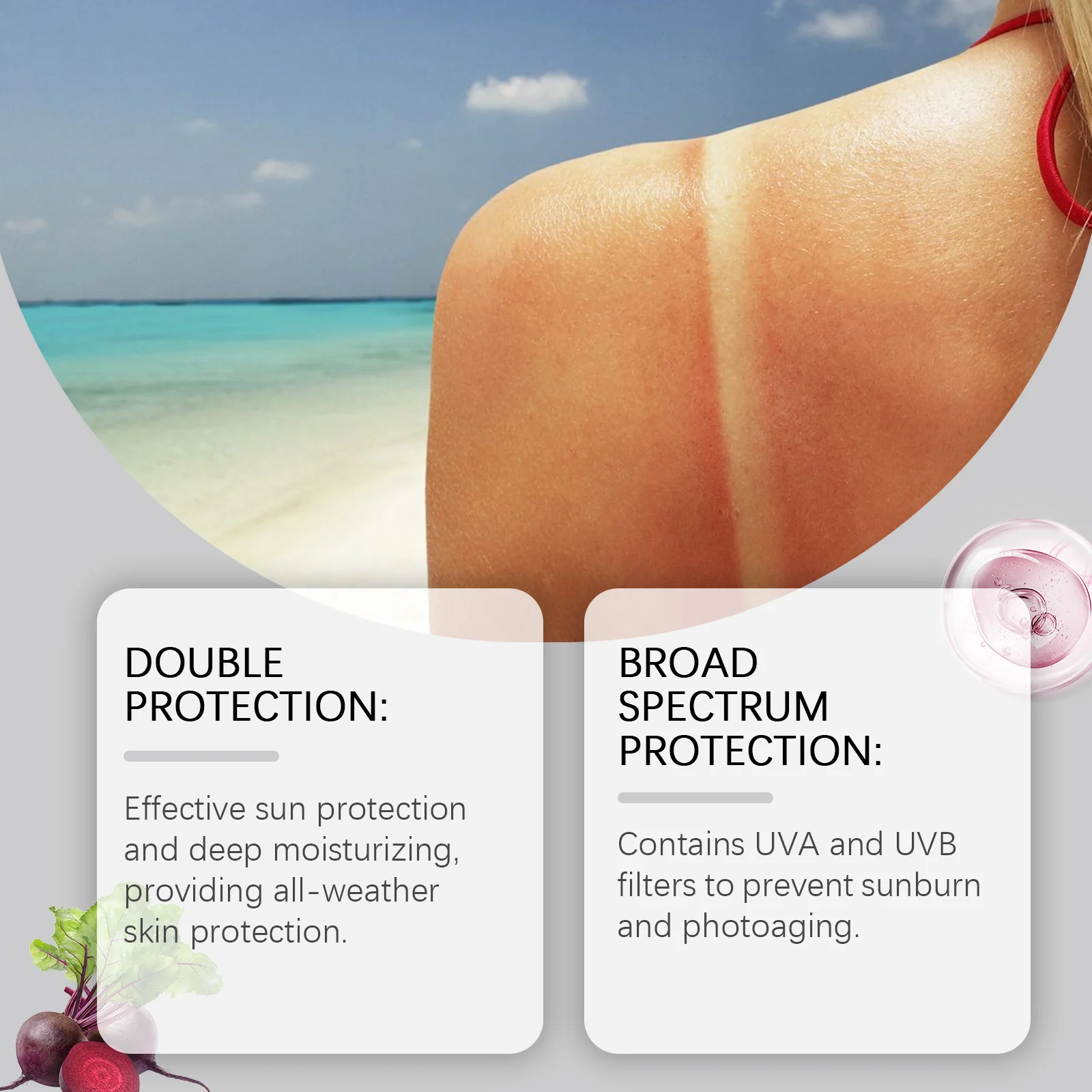 Beetroot Moisturizing Sunscreen SPF 40 Hydrating Lightweight Face and Body Cream 50g 7 beetroot moisturizing sunscreen spf40 hydrating lightweight cream 50g cih 2mv5jm7k desc 7