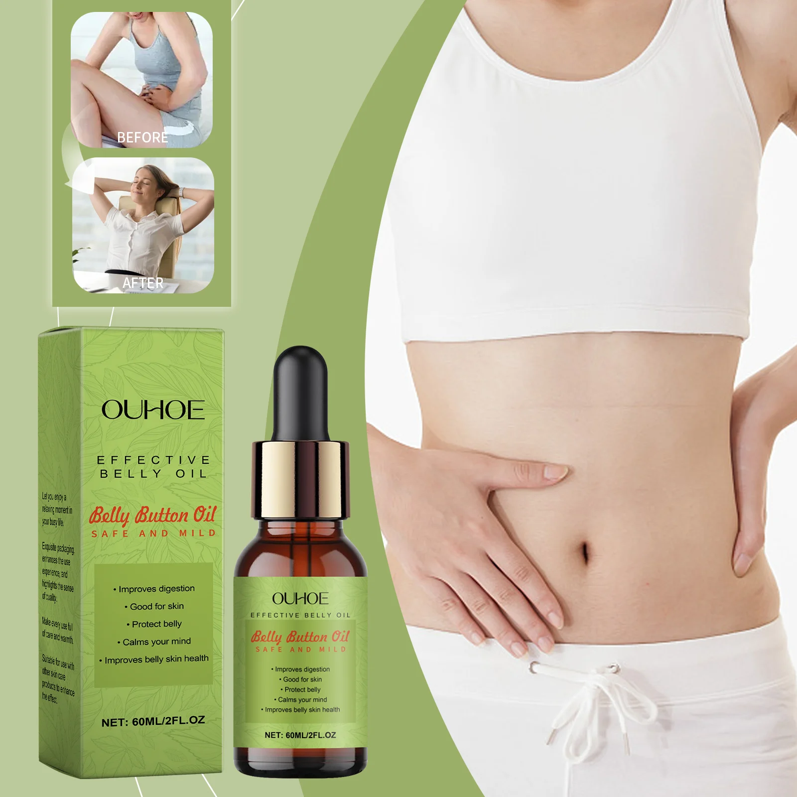 Belly Oil Abdominal Massage & Nourishing Oil for Menstrual Discomfort Relief 60ml 2 belly oil abdominal massage nourishing oil 60ml cih w8zgkrrf desc 2