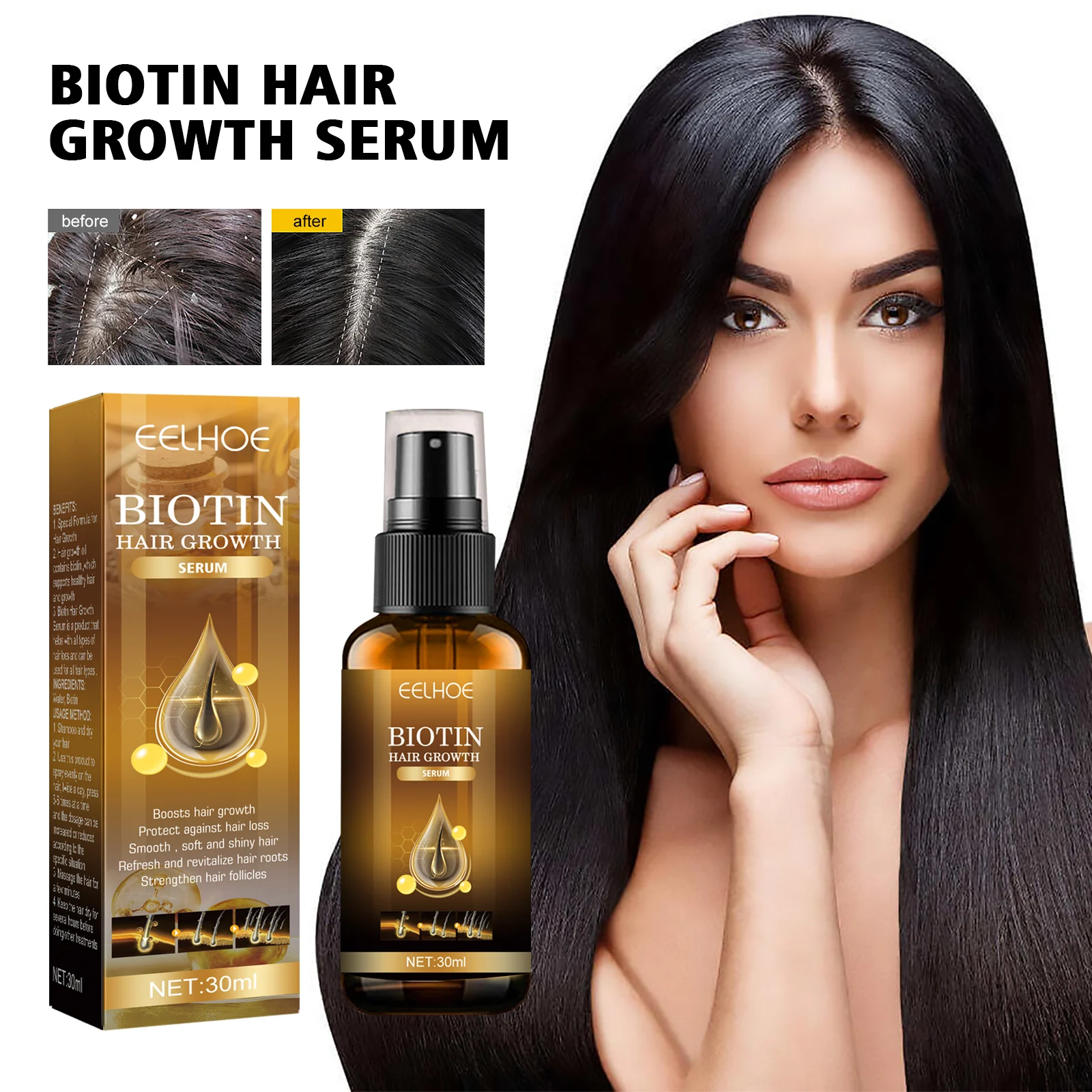 Biotin Hair Growth Serum Spray for Hair Loss Treatment and Repair 2 biotin hair growth serum spray 30ml cih 2hkvepnm desc 2