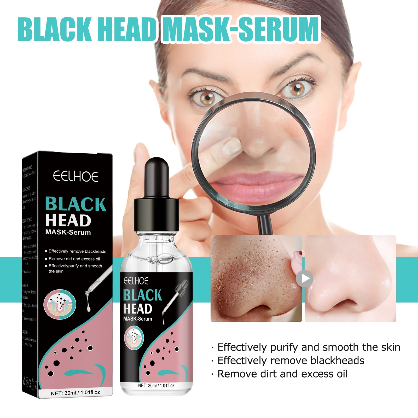 Blackhead Nose Mask Serum 30ml for Deep Pore Cleansing and Blackhead Removal 8 blackhead nose mask serum 30ml cih hcbjcp83 desc 8