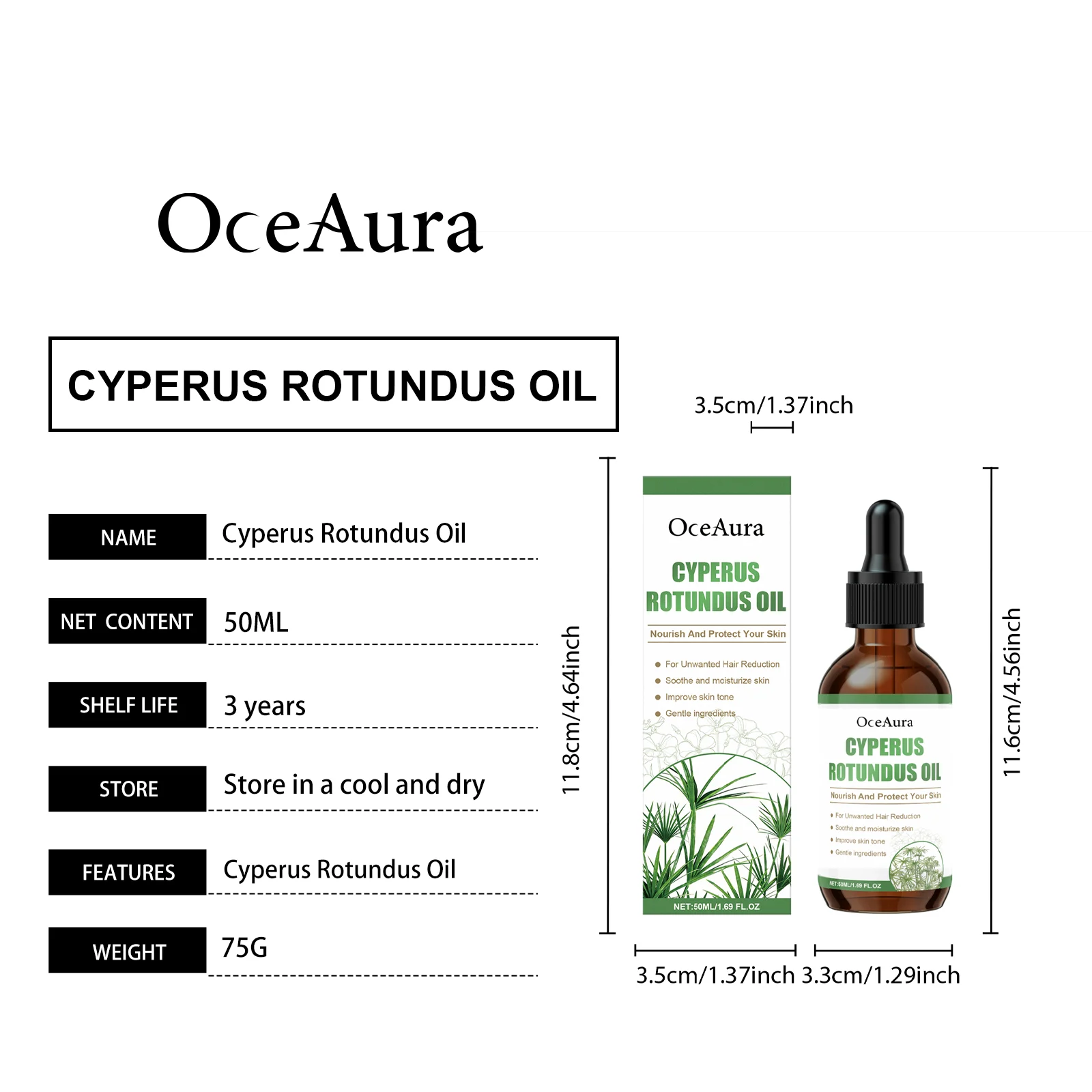 OceAura Body Care Oil - Nourishing, Moisturizing, Lightweight & Non-Sticky 1 body care oil der hw7em43w desc 1