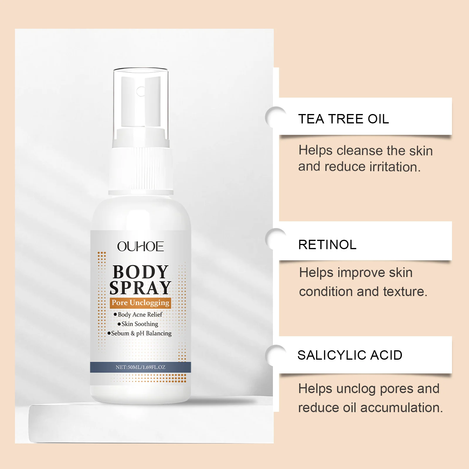 Body Care Spray for Acne Prone Skin, Pore Unclogging & Sebum Balancing Spray 50ml 5 body care spray acne prone skin pore unclogging sebum balancing 50ml der 6cx9qxrw desc 5