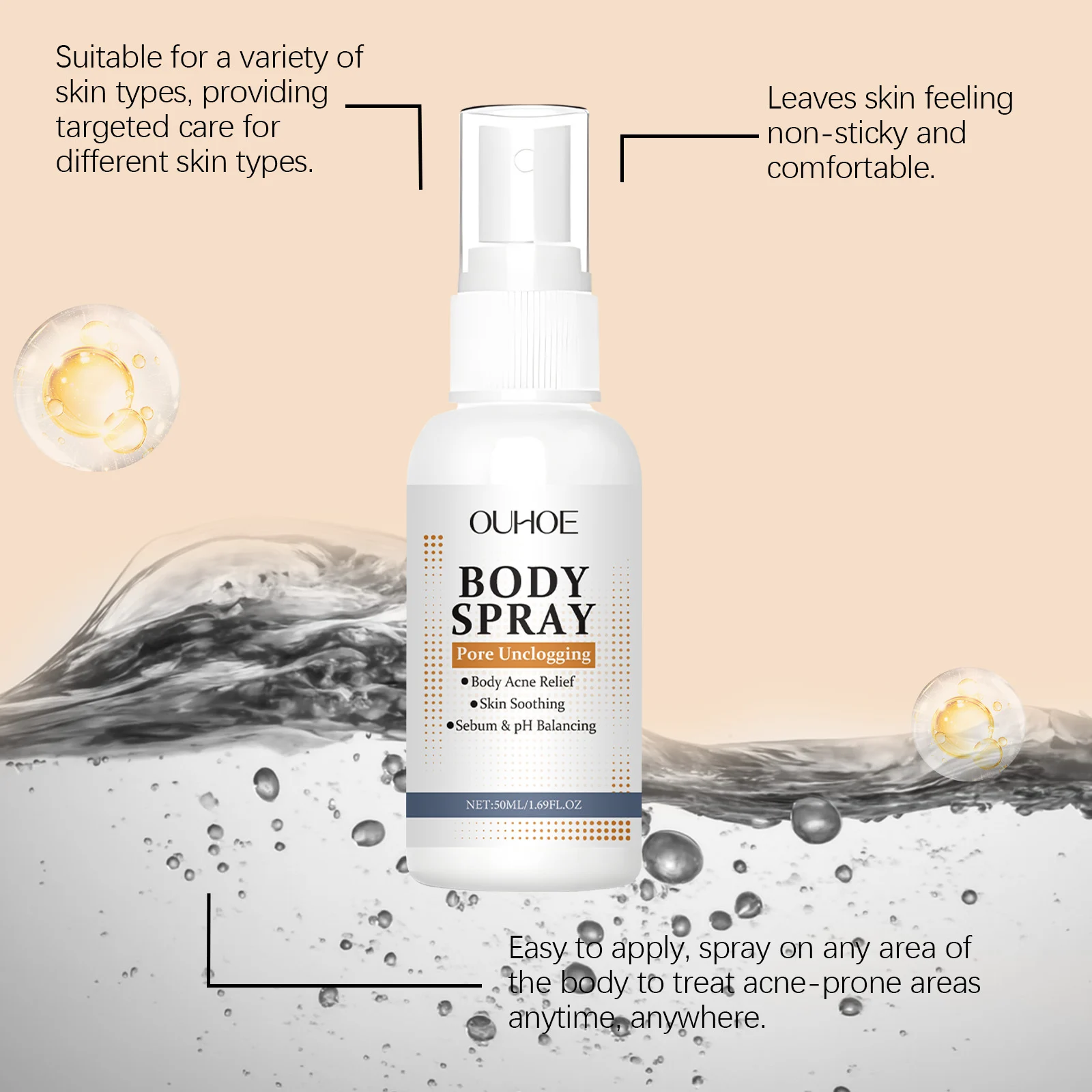 Body Care Spray for Acne Prone Skin, Pore Unclogging & Sebum Balancing Spray 50ml 8 body care spray acne prone skin pore unclogging sebum balancing 50ml der 6cx9qxrw desc 8