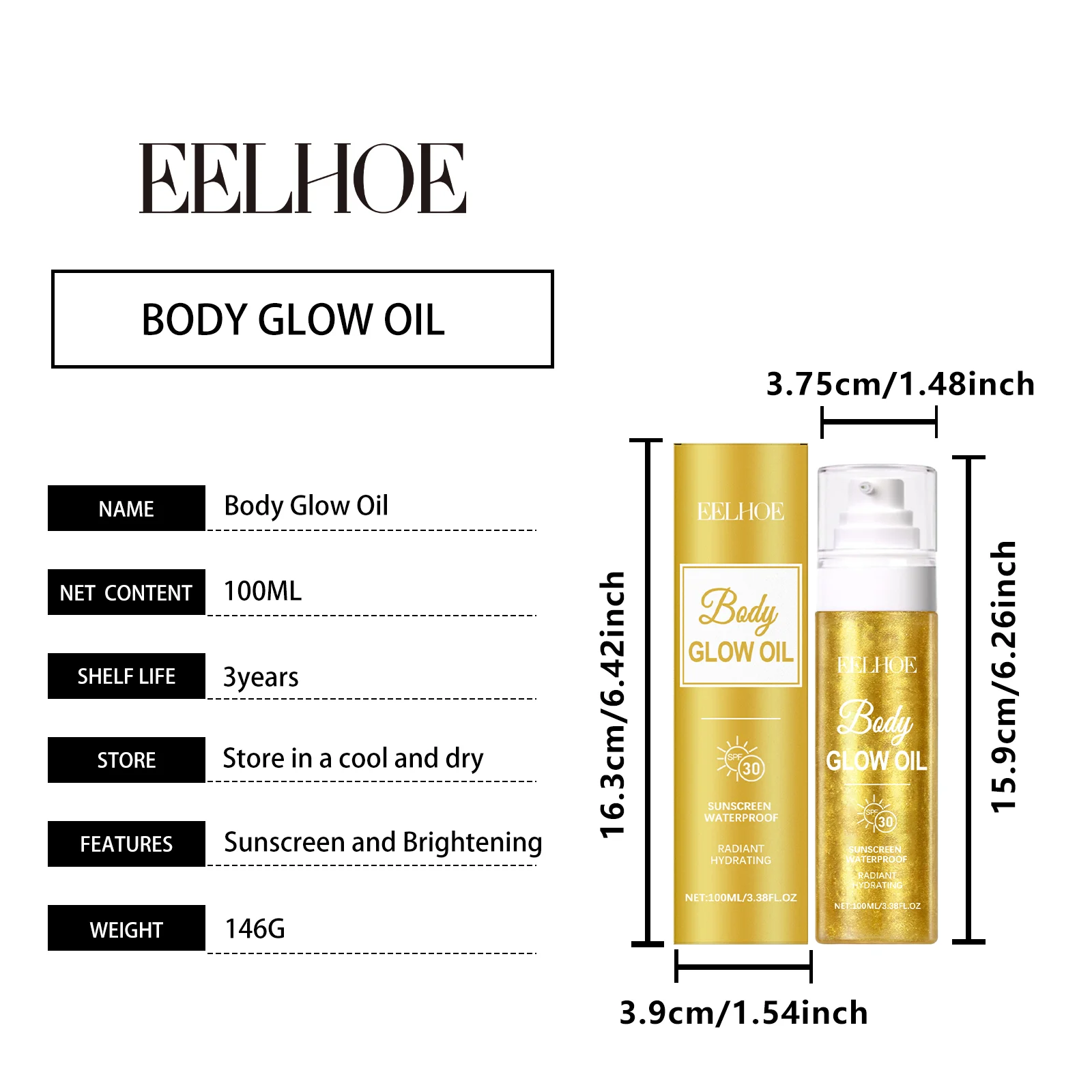 Body Glow Protection Oil - Hydrating, UV Shield Body Oil for Shiny and Smooth Skin 1 body glow protection oil 100ml cih 6gywma26 desc 1