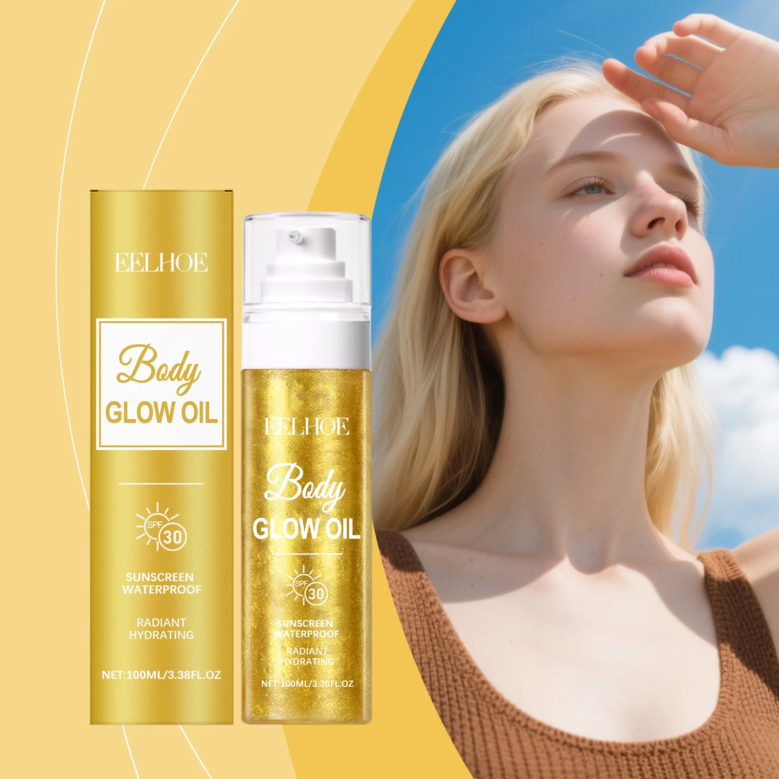 Body Glow Protection Oil - Hydrating, UV Shield Body Oil for Shiny and Smooth Skin 2 body glow protection oil 100ml cih 6gywma26 desc 2
