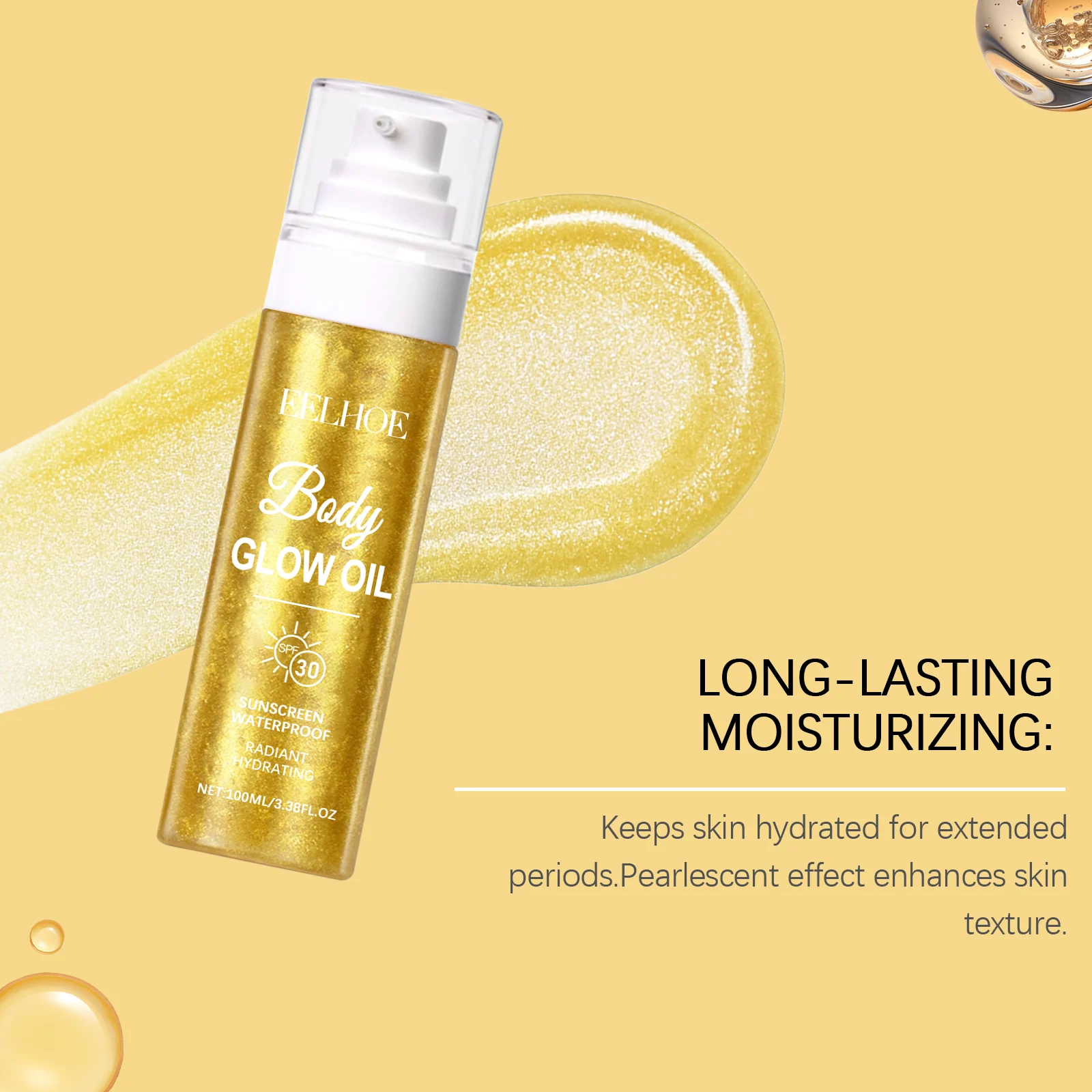 Body Glow Protection Oil - Hydrating, UV Shield Body Oil for Shiny and Smooth Skin 7 body glow protection oil 100ml cih 6gywma26 desc 7