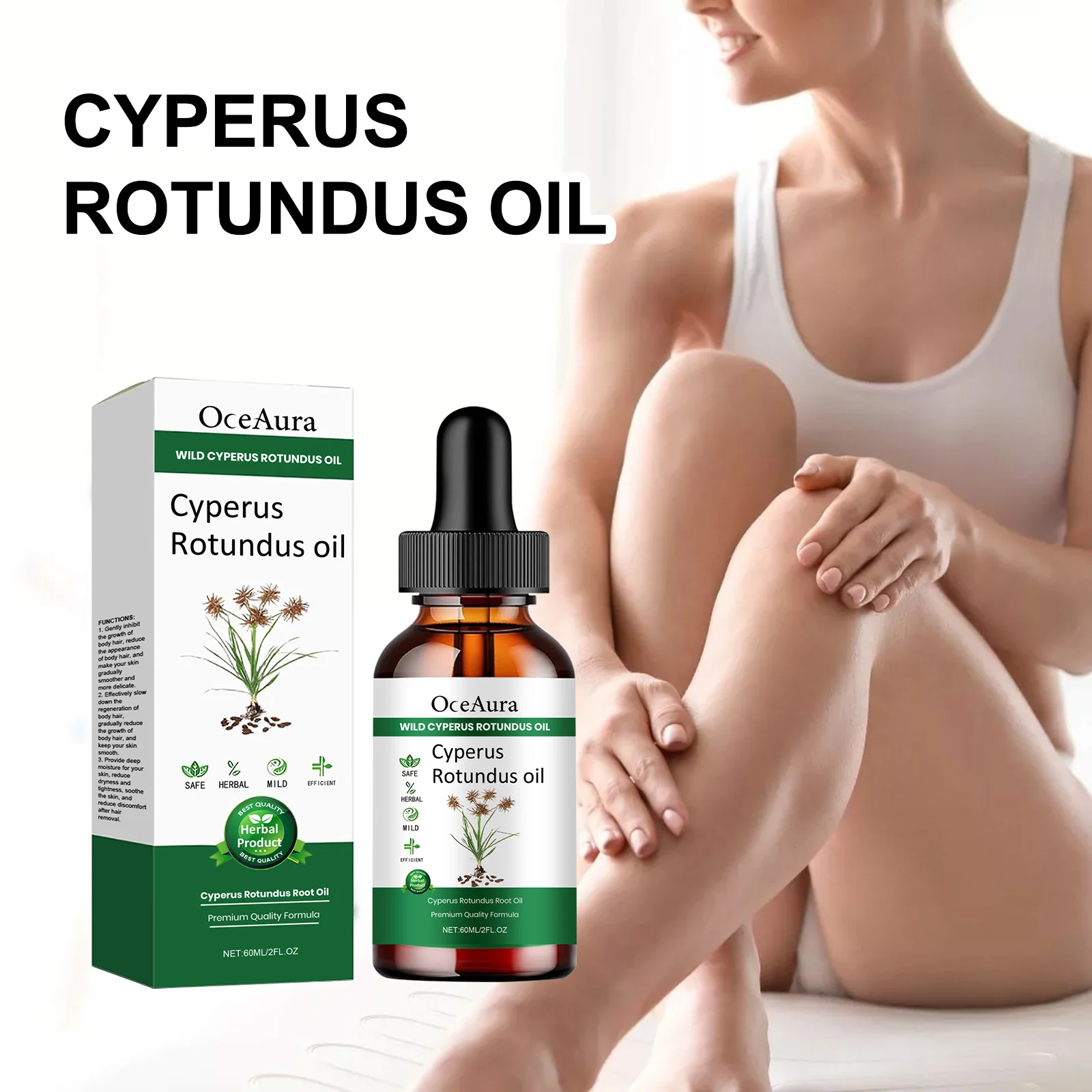 Body Hair Inhibiting Oil 60ml Plant-Based Treatment to Reduce Hair Growth & Smooth Skin 2 body hair inhibiting oil 60ml cih maa8acem desc 2