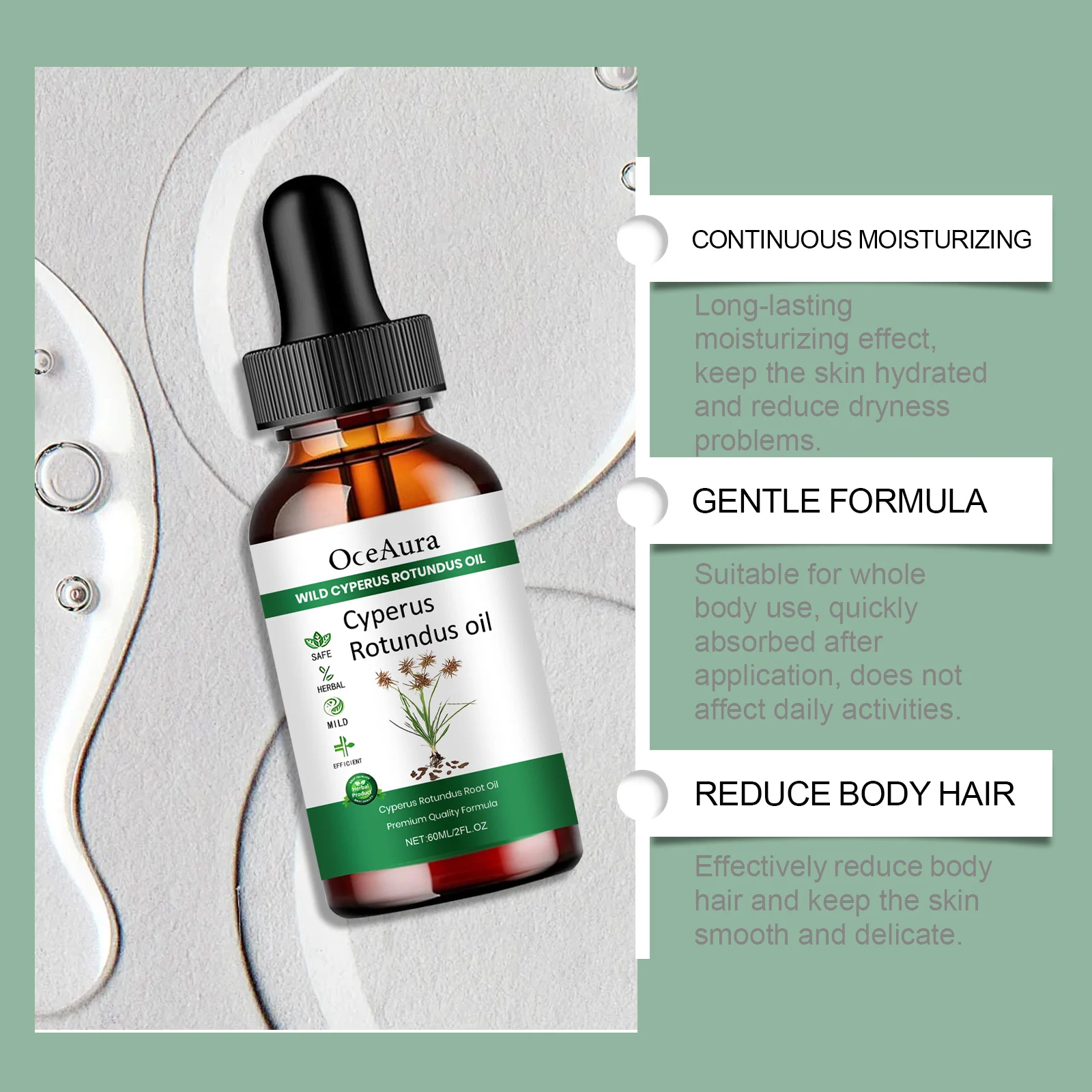 Body Hair Inhibiting Oil 60ml Plant-Based Treatment to Reduce Hair Growth & Smooth Skin 8 body hair inhibiting oil 60ml cih maa8acem desc 8
