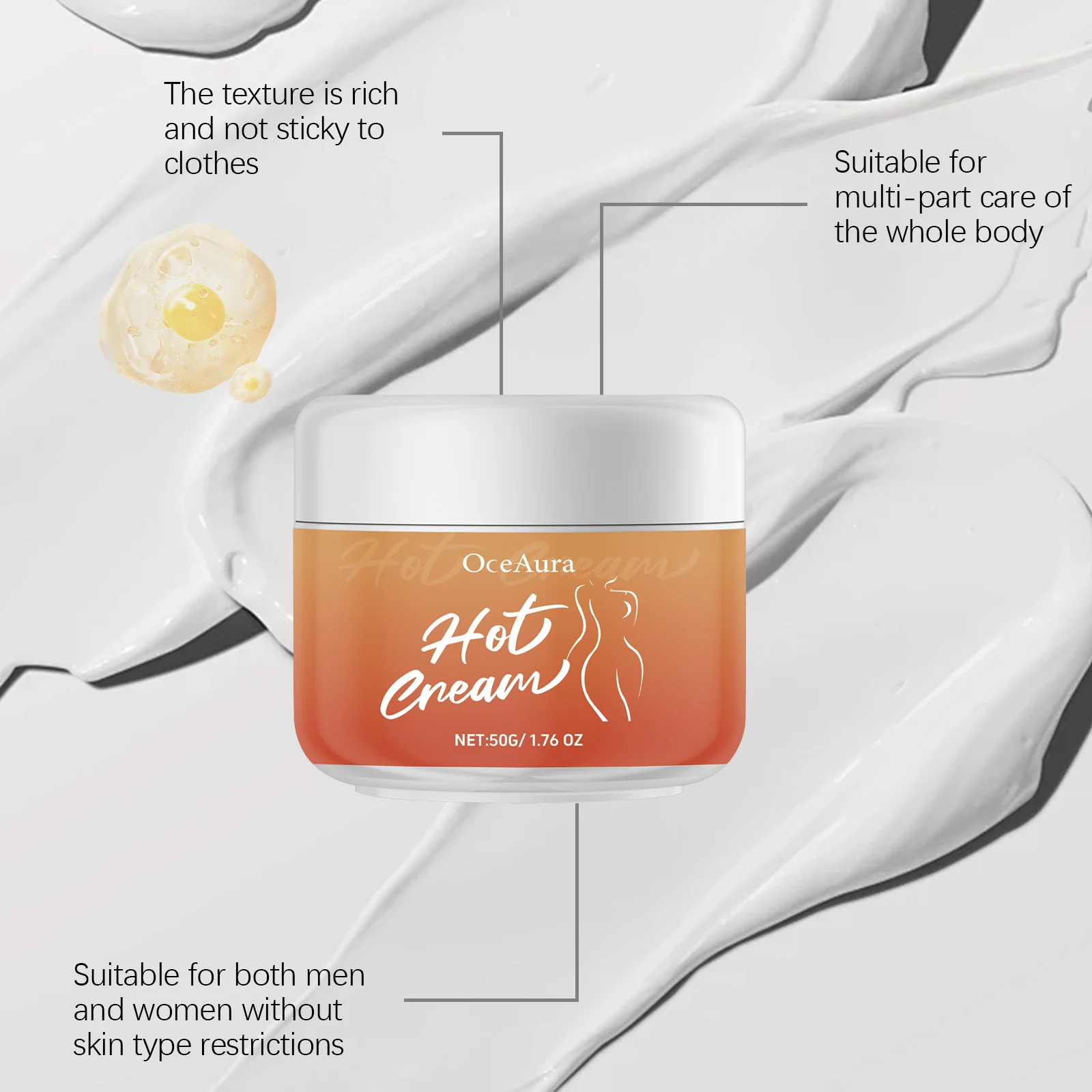 Body Moisturizing Cream 50g with Thermal Penetration for Firming & Nourishing 6 body moisturizing cream thermal penetration 50g cih pmcpaajm desc 6