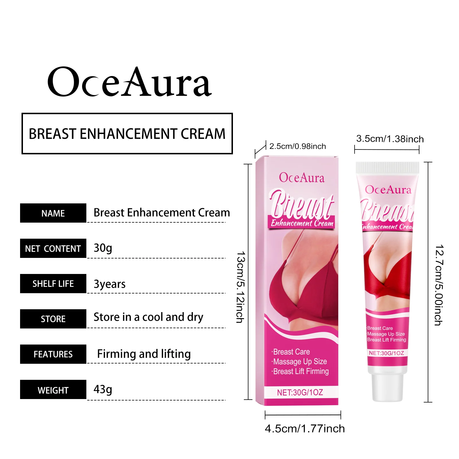 OceAura Breast Enhancement Cream - Firm, Lift & Nourish for Firmer Skin 1 breast enhancement firming cream cih kjmmfvye desc 1