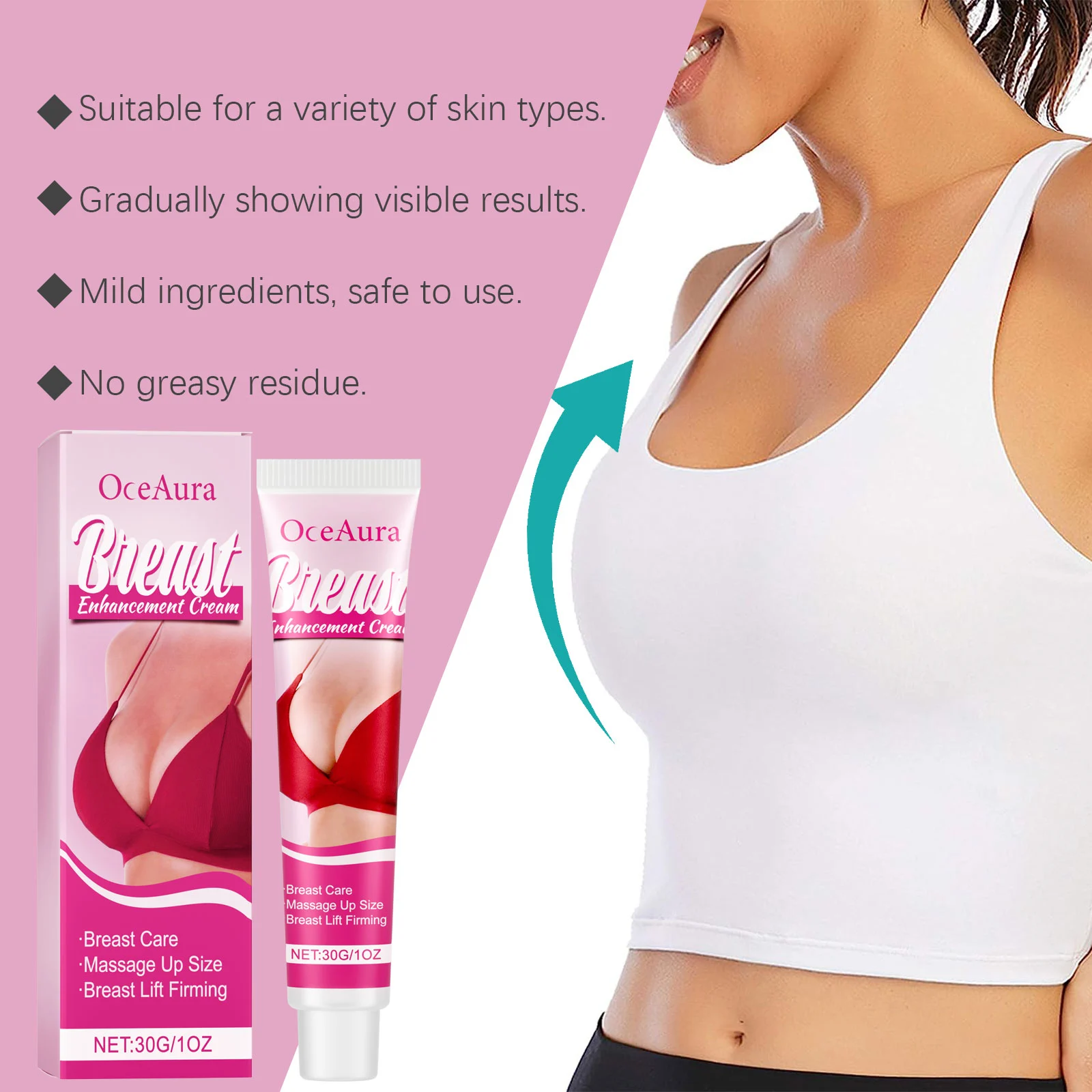 OceAura Breast Enhancement Cream - Firm, Lift & Nourish for Firmer Skin 5 breast enhancement firming cream cih kjmmfvye desc 5