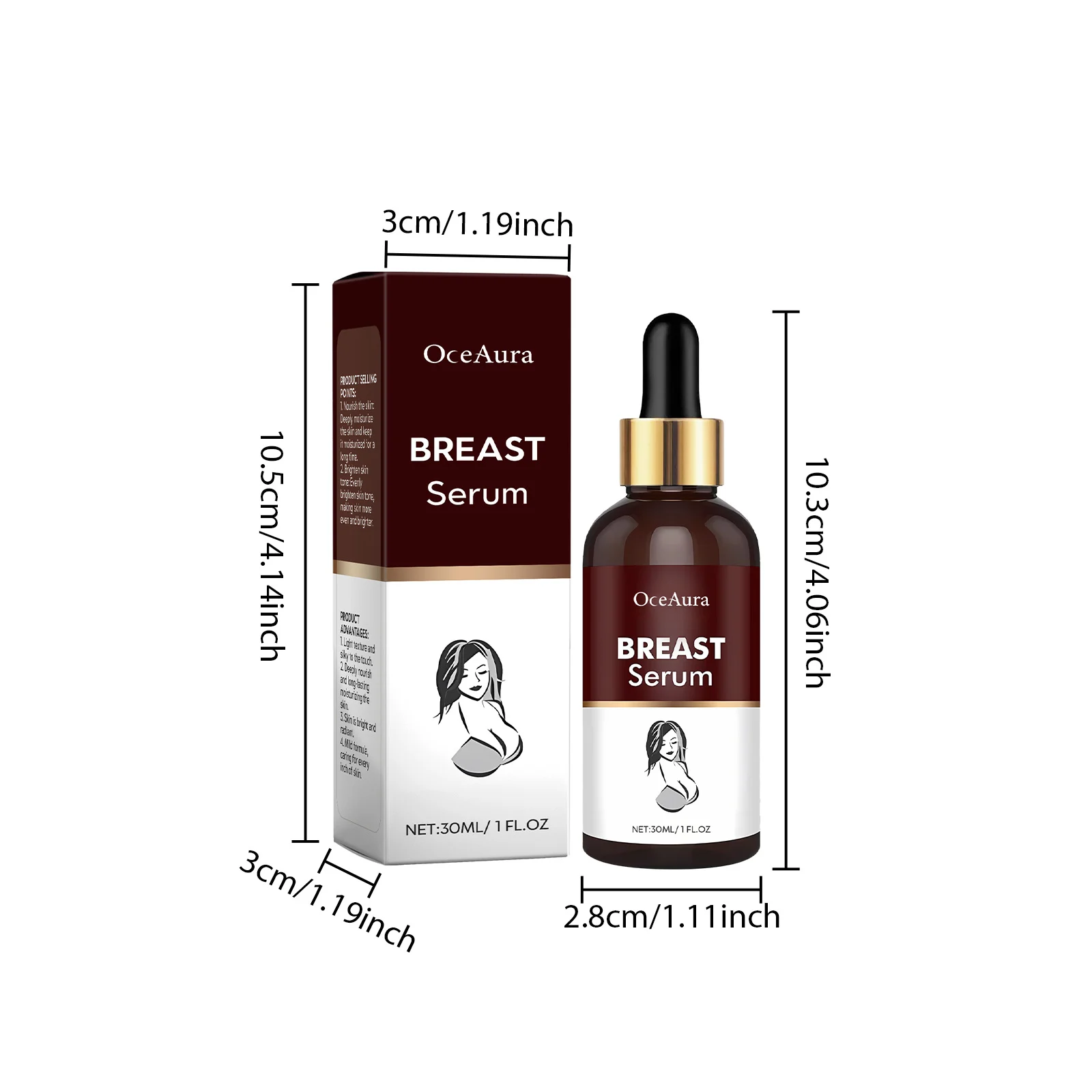 Breast Serum Chest Massage Essence Brightening Firming Moisturizing Nourishing 30ml 1 breast serum massage essence brightening firming cih v8n9kg2k desc 1