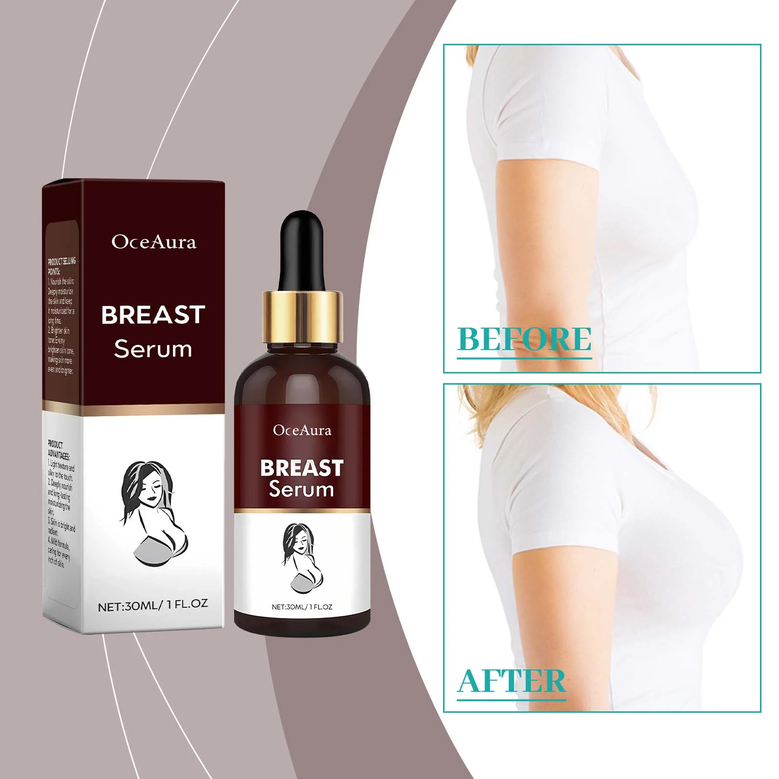 Breast Serum Chest Massage Essence Brightening Firming Moisturizing Nourishing 30ml 9 breast serum massage essence brightening firming cih v8n9kg2k desc 9