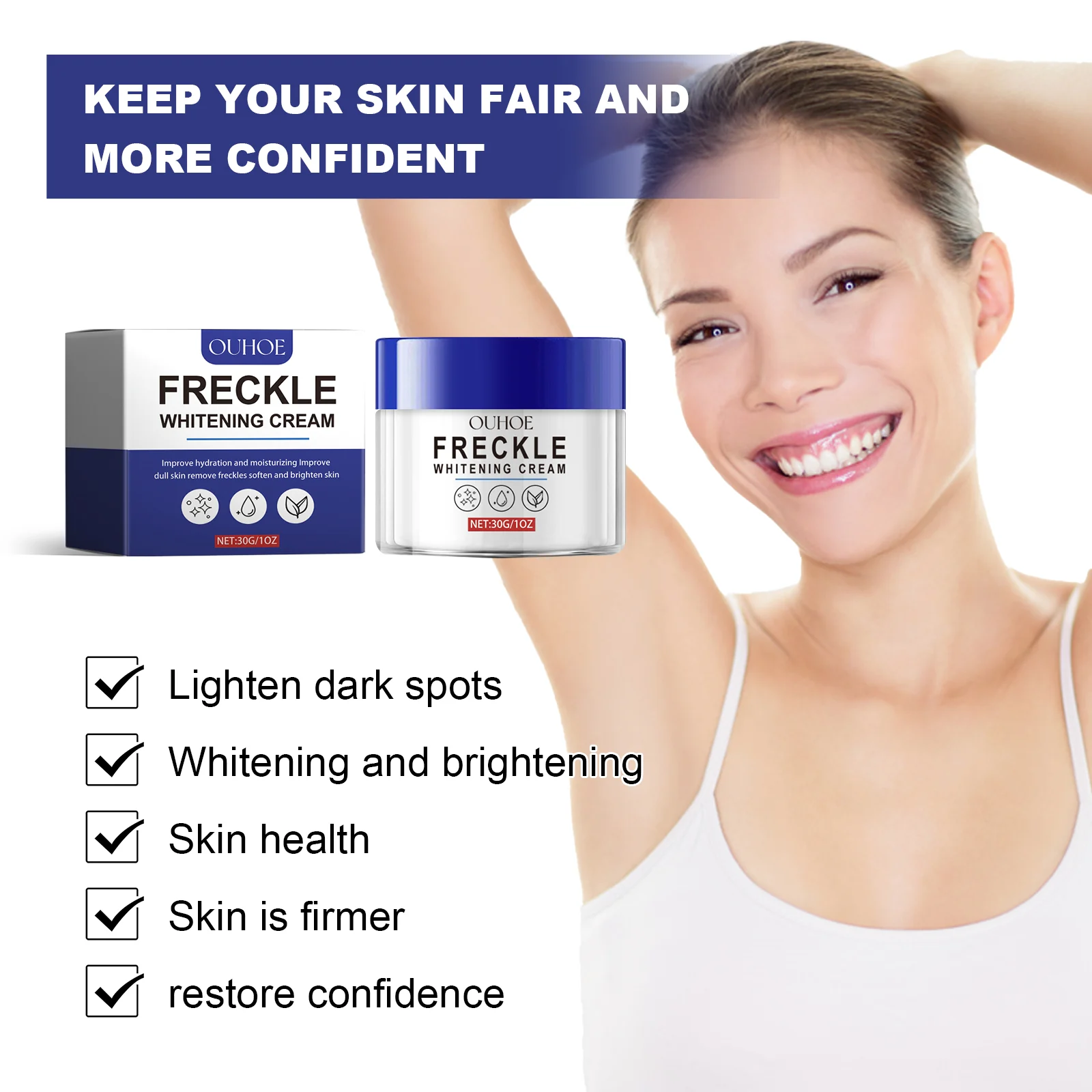 Brightening Cream for Dark Spots 30g, Whitening & Hydrating Face Cream to Improve Dullness 6 brightening cream dark spots whitening hydrating 30g cih 9srxb8ya desc 6