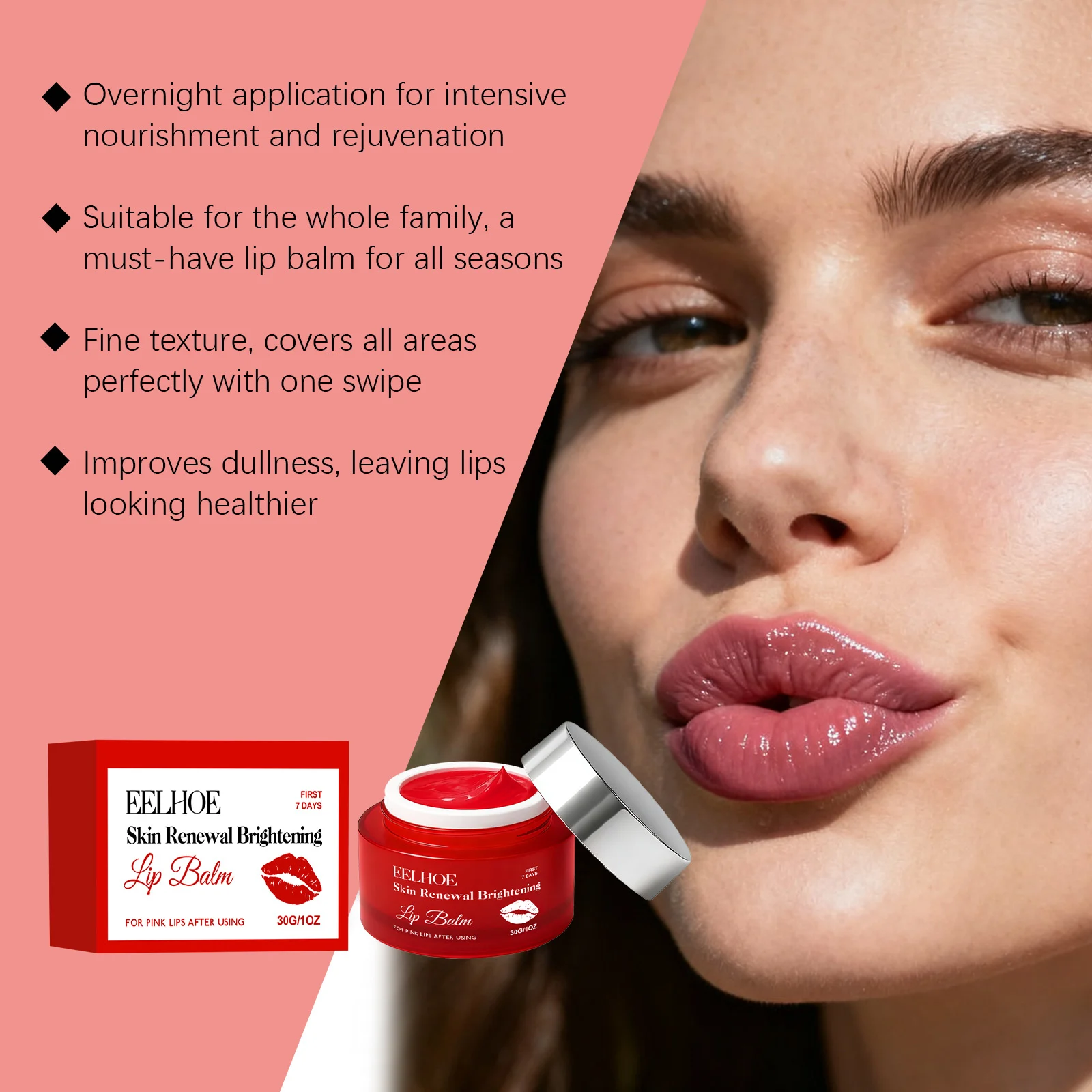 Brightening Lip Balm 30g, Hydrating Tint for Pink Lips, Nourishing & Renewing 8 brightening lip balm 30g renewing hydrating cih f32k38j5 desc 8