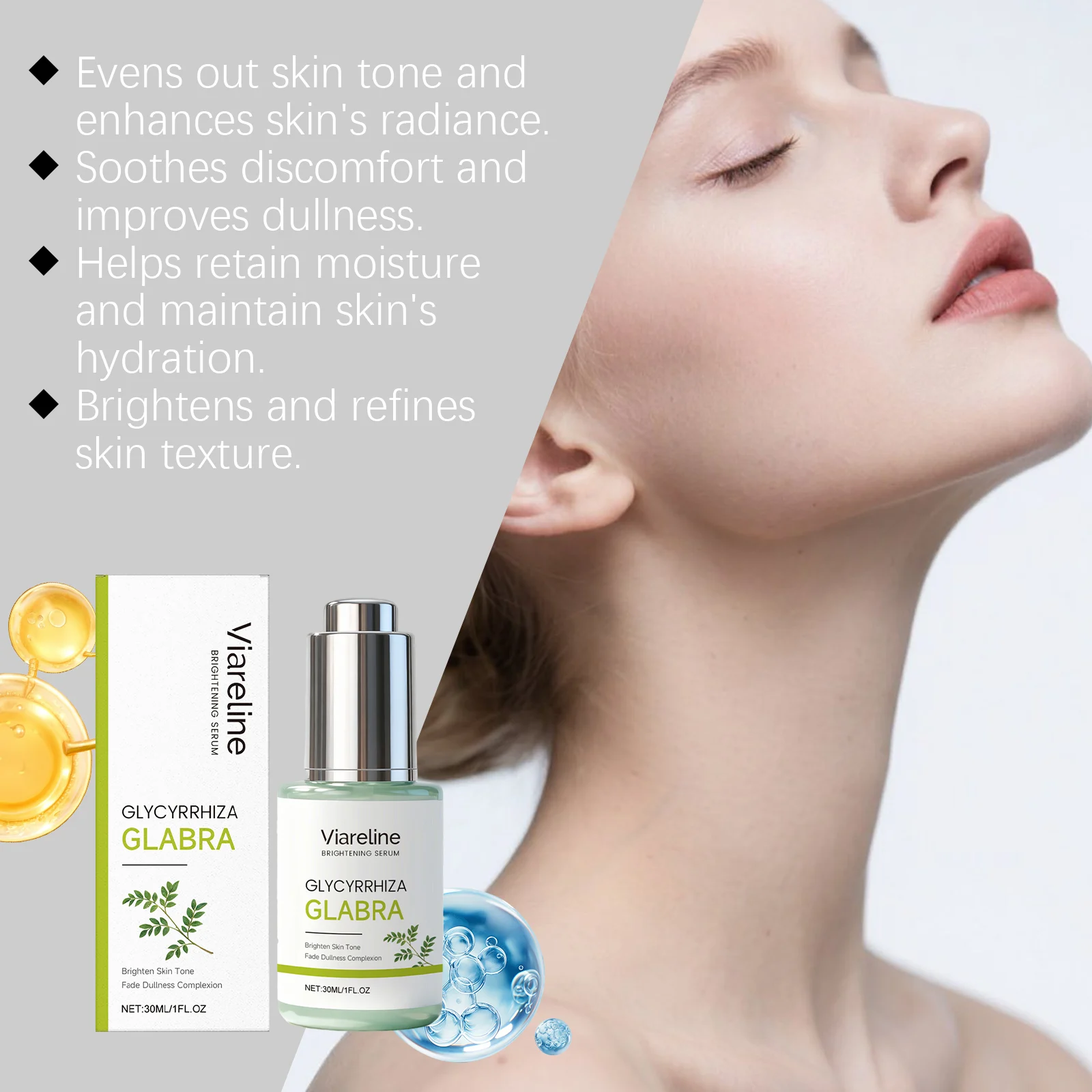 Viareline Licorice Brightening Serum, Hydrates, Evens Skin Tone, Fades Dullness 5 brightening serum der 4z73enpx desc 5
