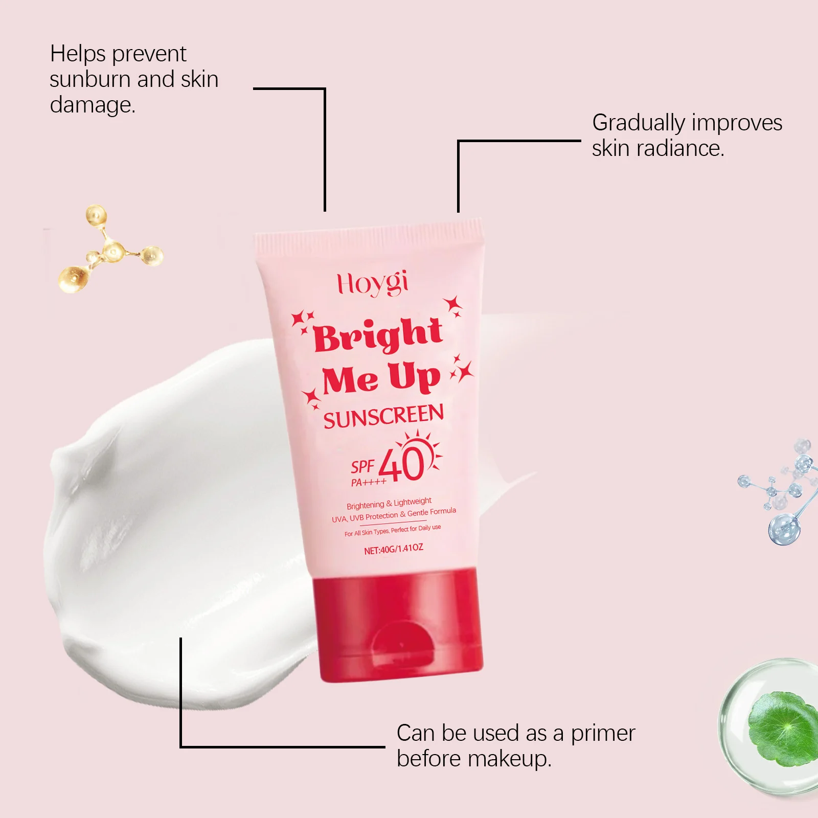 Brightening Sunscreen SPF PA++++ 40g Lightweight Daily Face & Body Moisturizer with Niacinamide 6 brightening sunscreen spf pa plus plus plus plus 40g lightweight daily face body moisturizer der gruazkxw desc 6