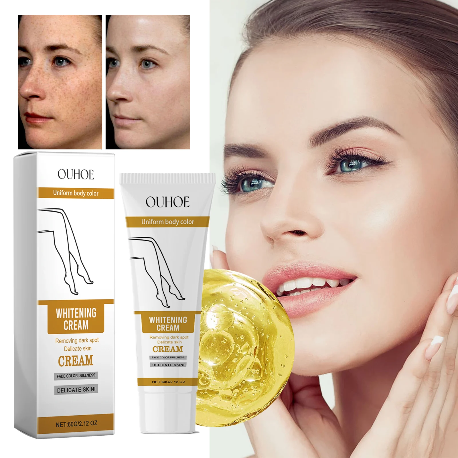 OUHOE Brightening Cream with Niacinamide & Coconut Oil, Whitening, Hydrating, Anti-Aging 2 brightening whitening face cream cih gputy4mu desc 2