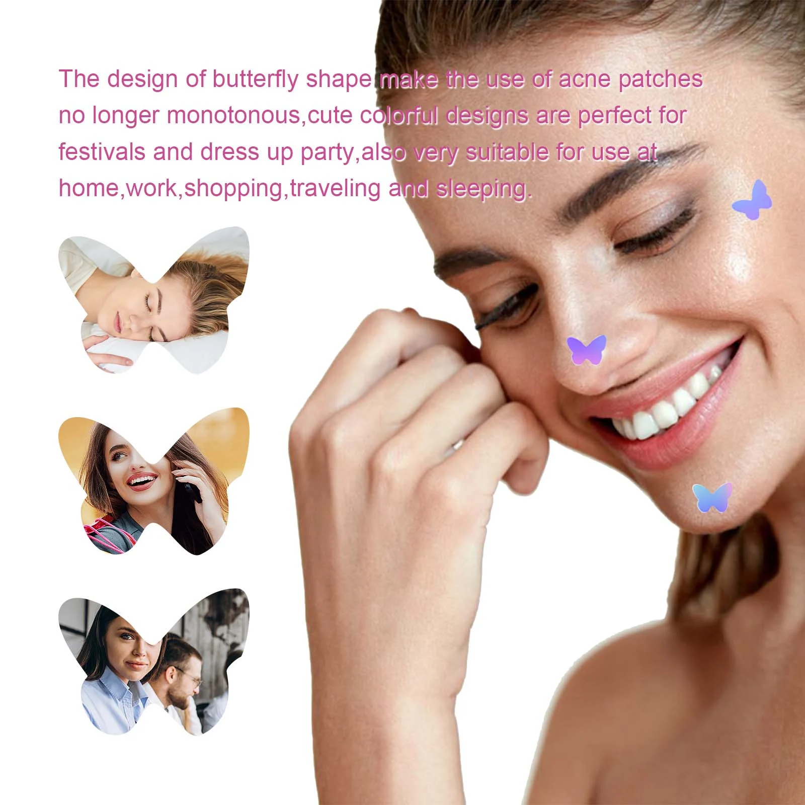 Butterfly Acne Patches 160 Patches Hydrocolloid Acne Spot Treatment 6 butterfly acne patches hydrocolloid 160 patches cih vn6gxh7a desc 6