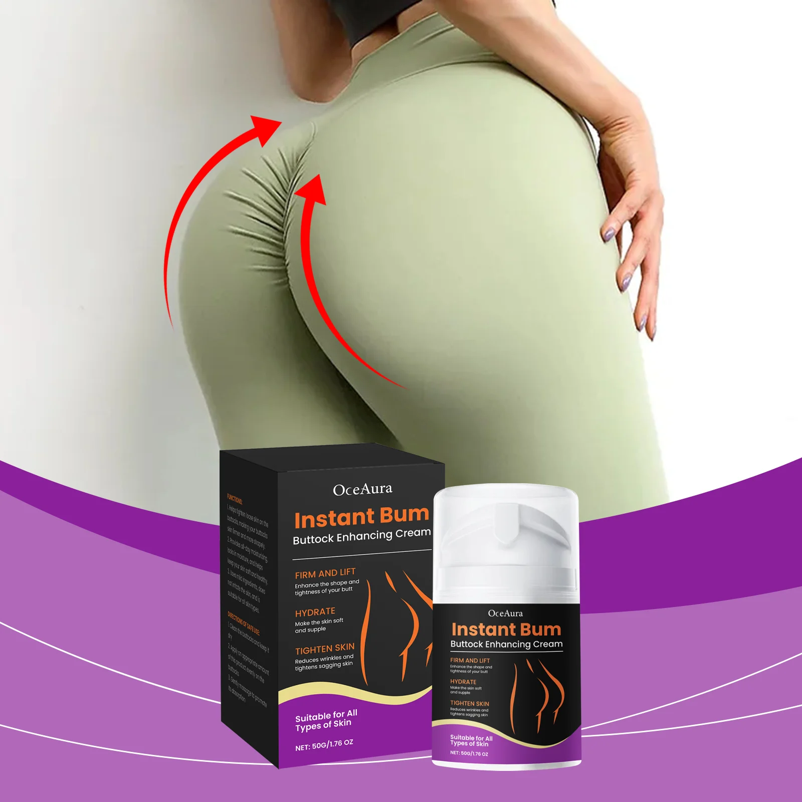Buttock Firming Cream with Coffee and Turmeric Extracts - 50g for Hydration and Lift 2 buttock firming cream coffee turmeric 50g cih 56ed4892 desc 2