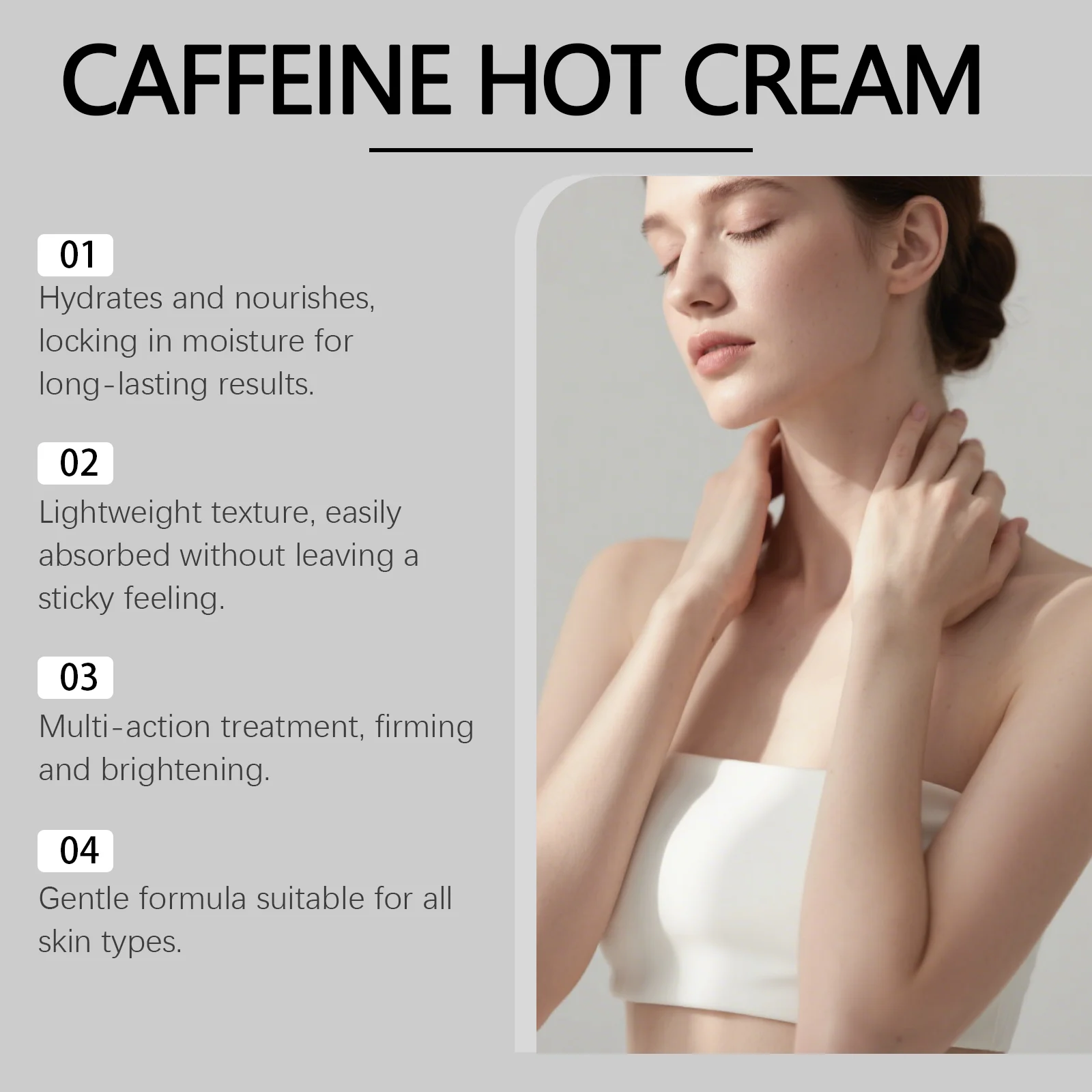 OceAura Caffeine Hot Massage Cream - Firming, Hydrating & Brightening Body Treatment 5 caffeine hot massage cream der tc76596w desc 5